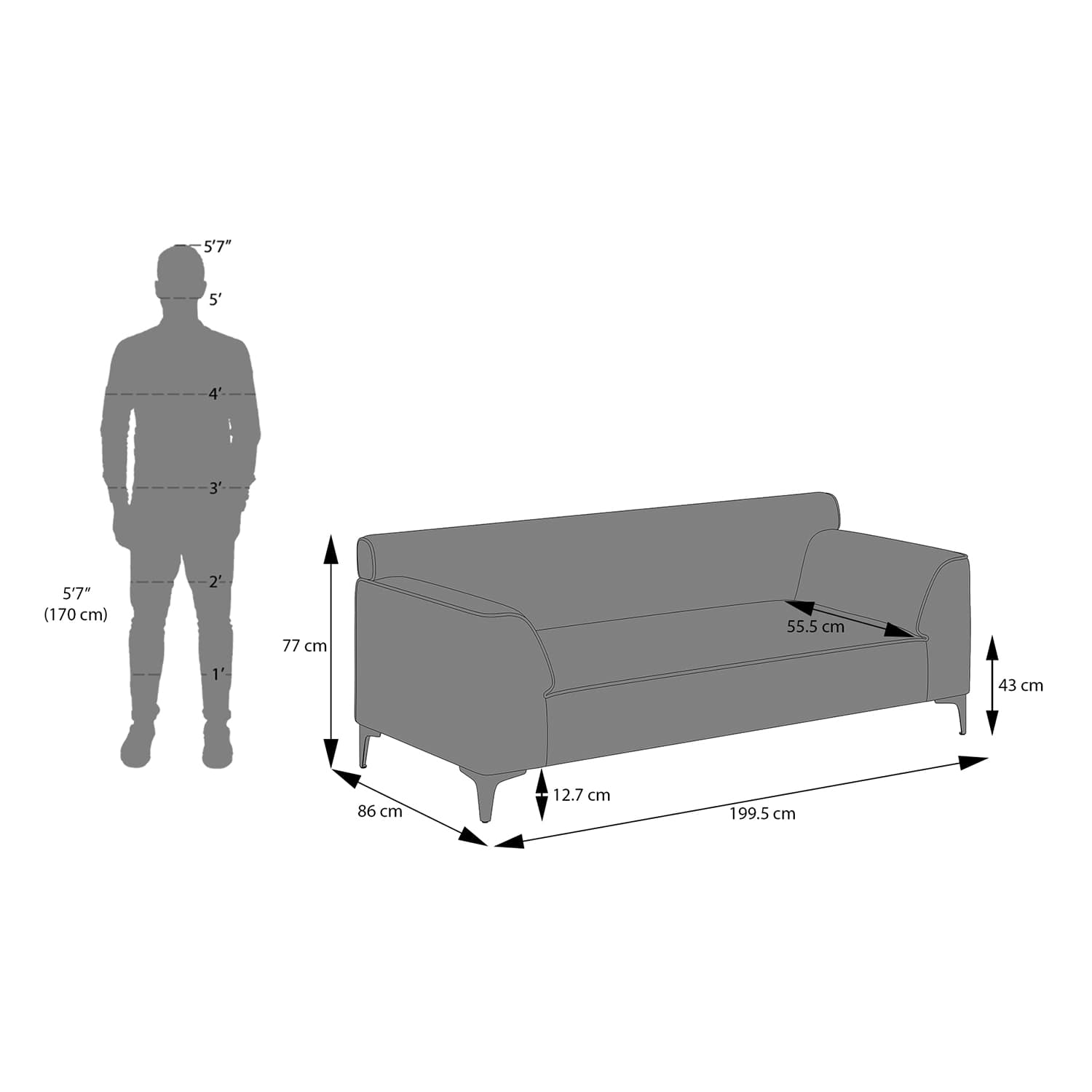Apollo Sectional Fabric Sofa (Oyster Beige, Right Aligned 3 Seater+Chaise+ Ottoman Soft ) - Urban Ladder