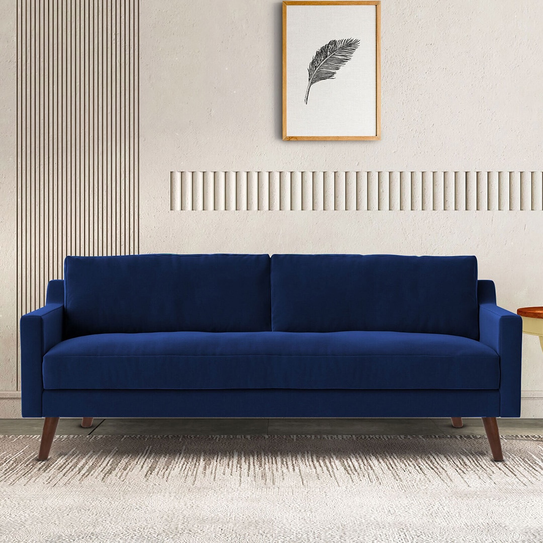 Reiti Velvet 3 Seater Sofa in Navy Blue Colour