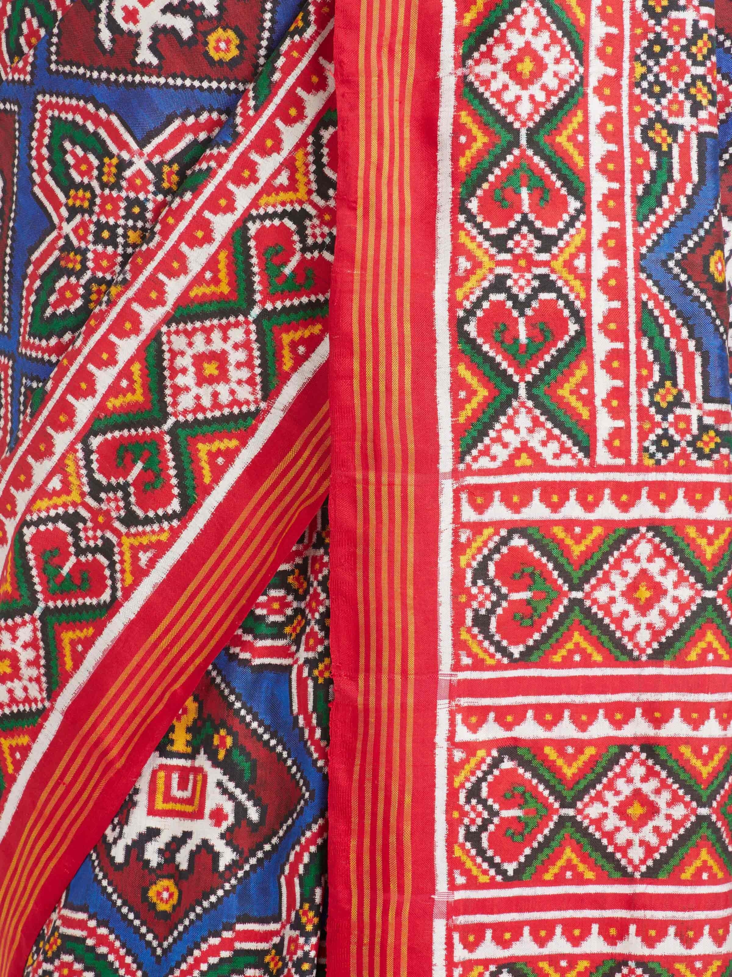 Back view of the Navy Patan Patola Saree