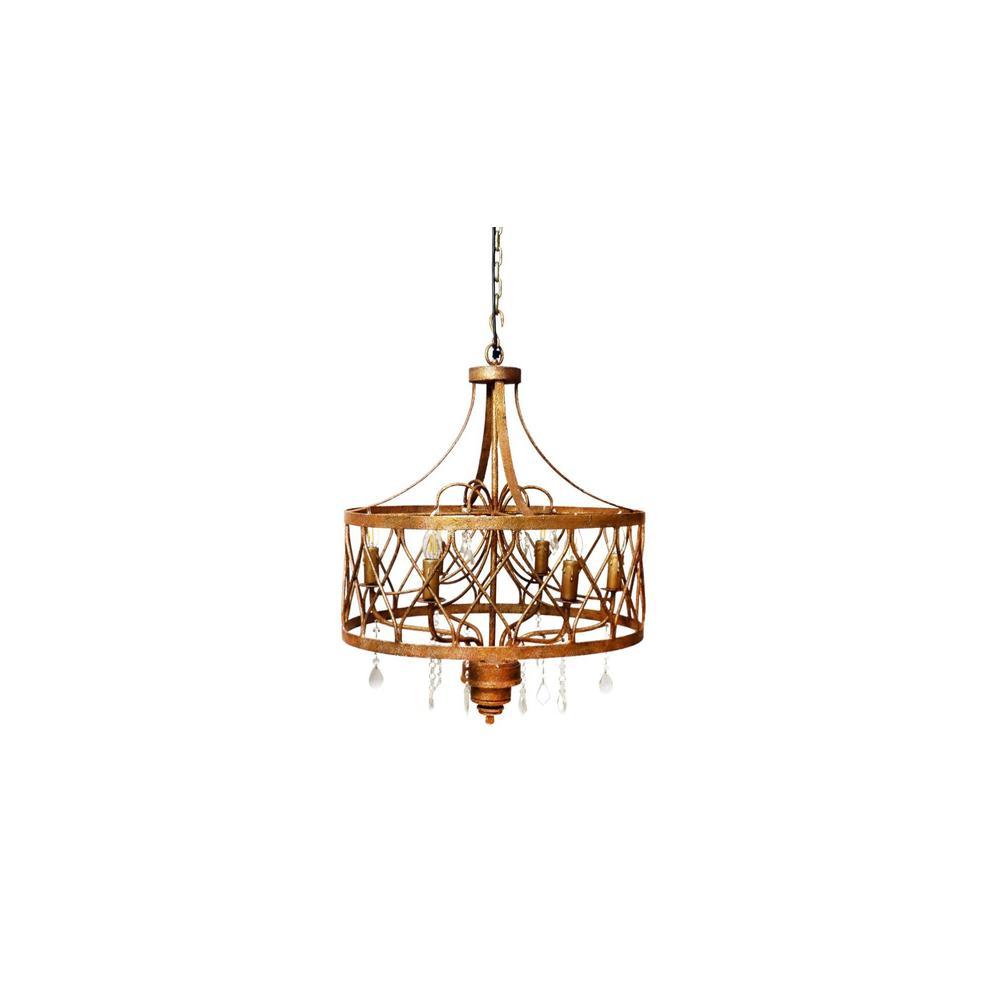 6 light Gold Chandelier