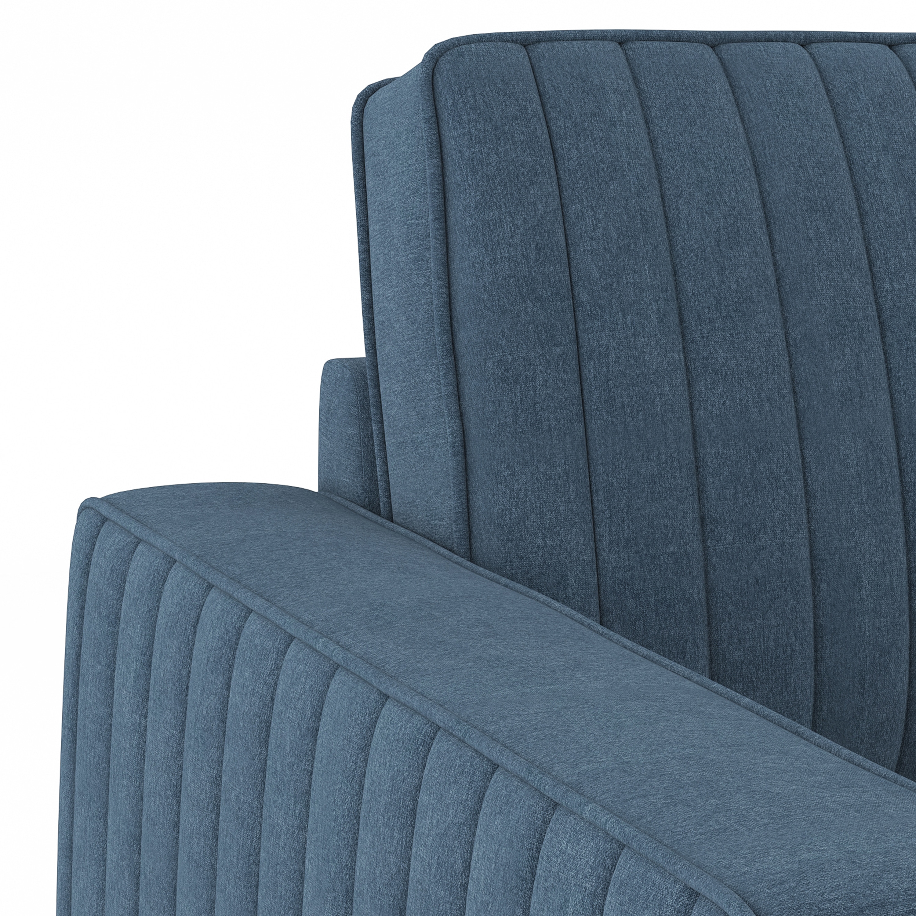 Apollo Neo 1 Seater Fabric Sofa in Lapis Blue Colour (Back Height : Regular, Cushion Type : Soft)