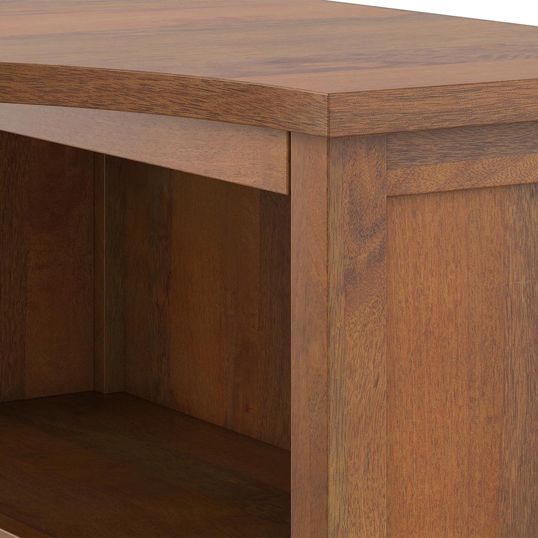 Dickens Corner Desk in Amber Walnut Finish