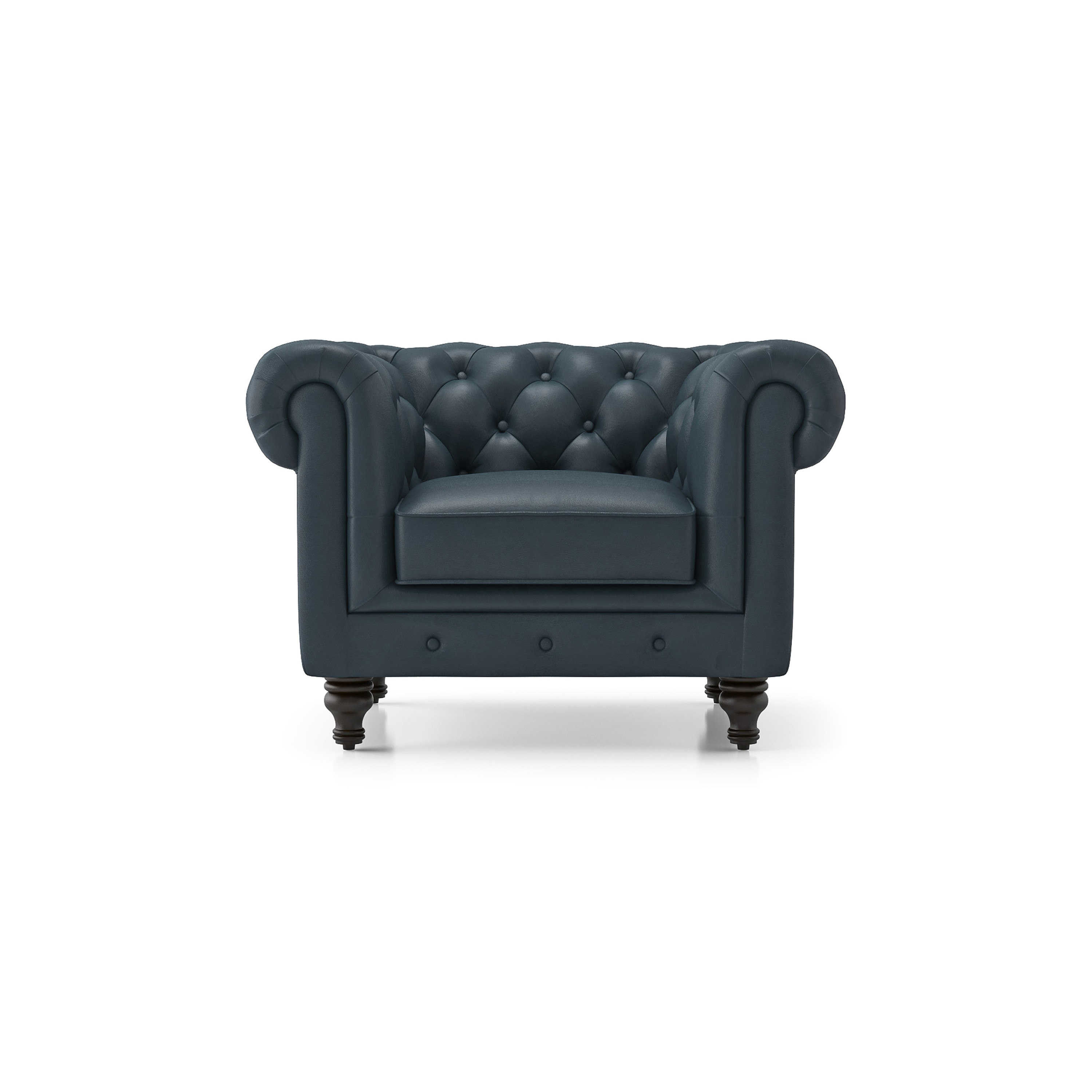 Winchester 1 Seater Luxury Italian Leather Sofa In Aegean Sea - Urban Ladder