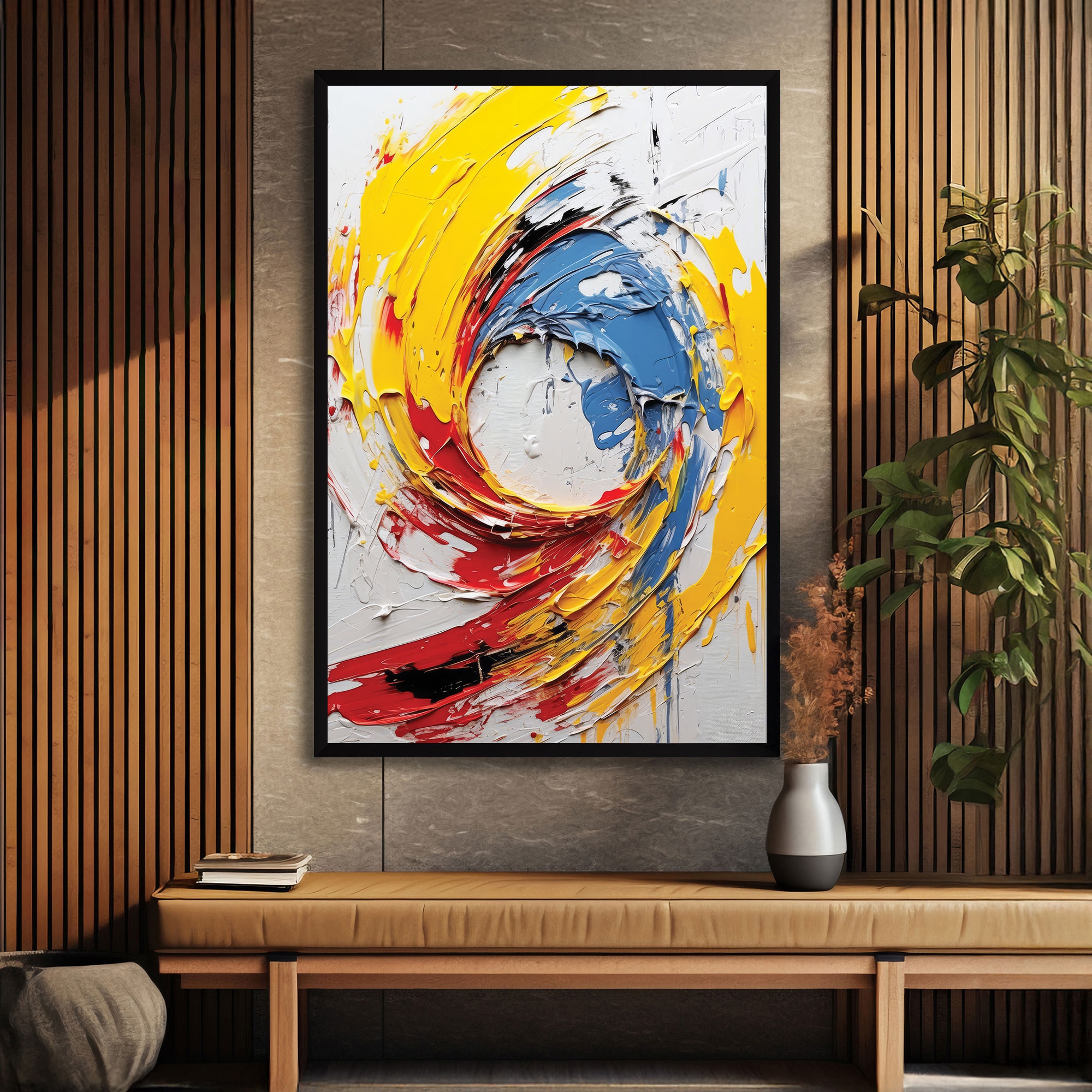 The Castle Decor Modern Abstract Wall Art Framed Painting 20x30 Inch Style 2