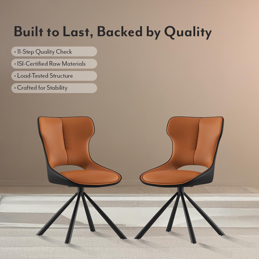 Tulip Swivel Dining Chair In Tan Colour