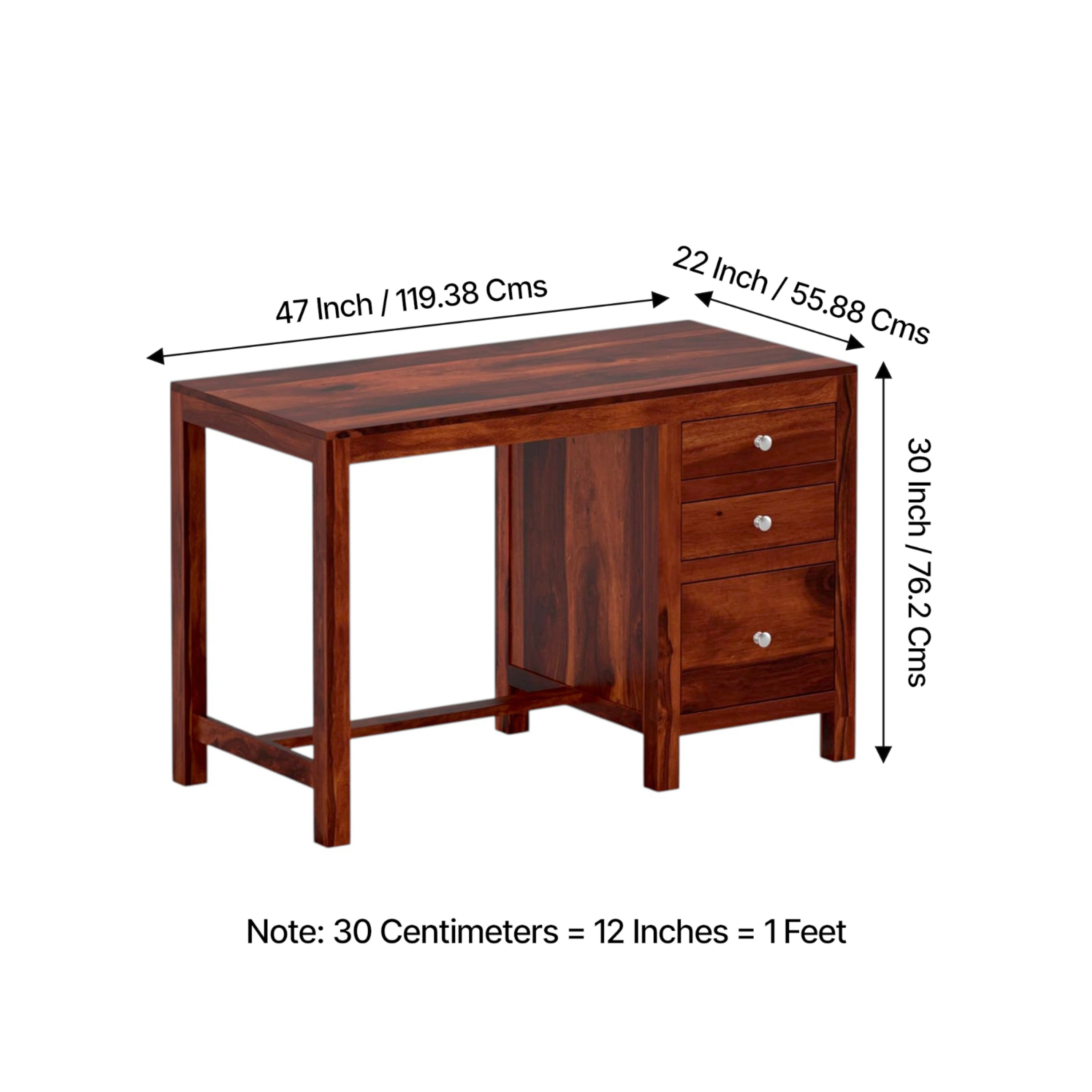 Richmond Sheesham Wood Study Computer Table In Honey Finish