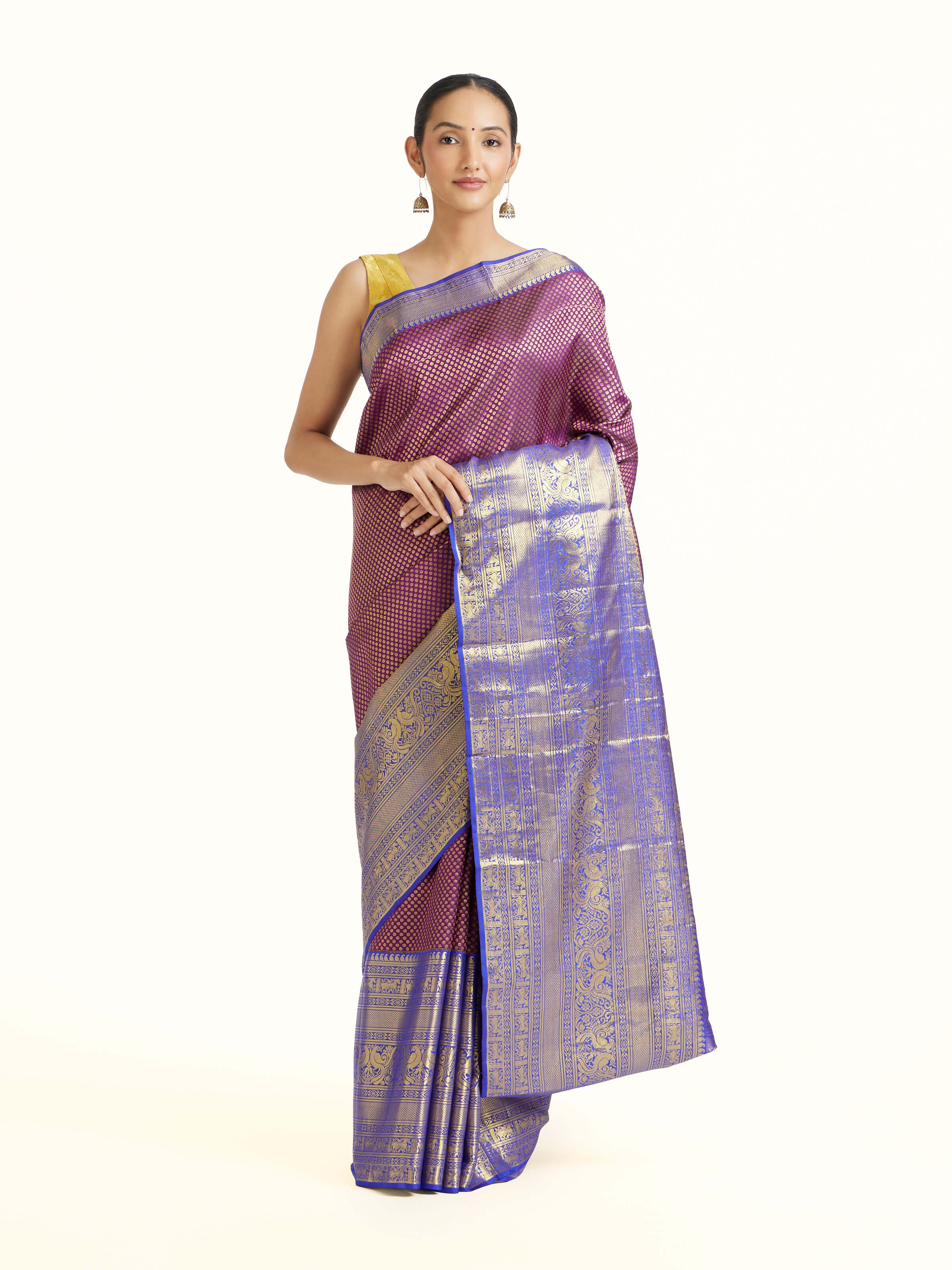 Purple Silk Dharmavaram Saree