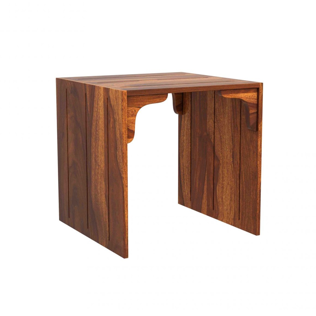 Taj Bedside Solid Wood Table in Honey Finish