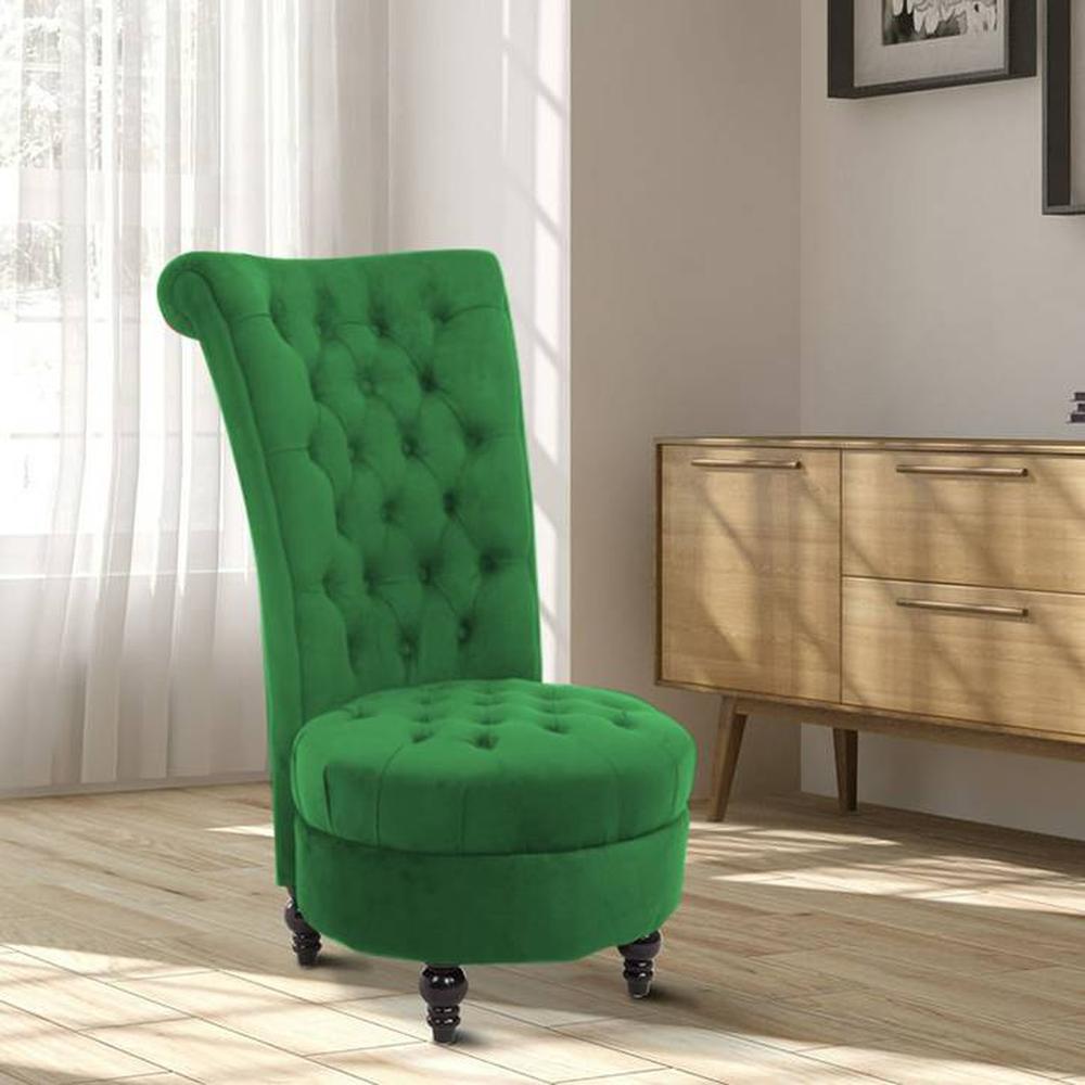 Piece High Back Accent Chair in Green Colour
