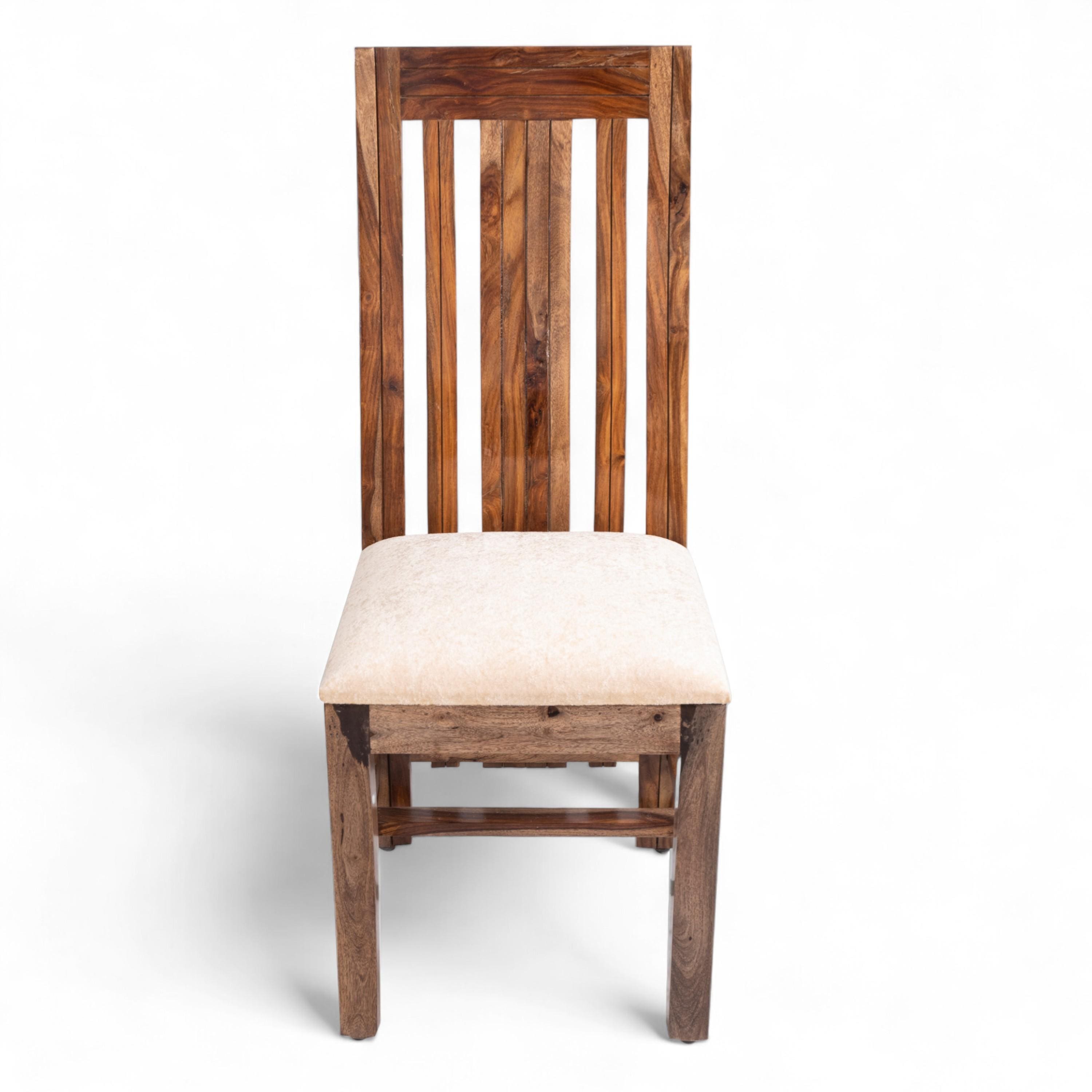 Columbus Sheesham Wood 4 seater Dining Table Set in Teak Finish