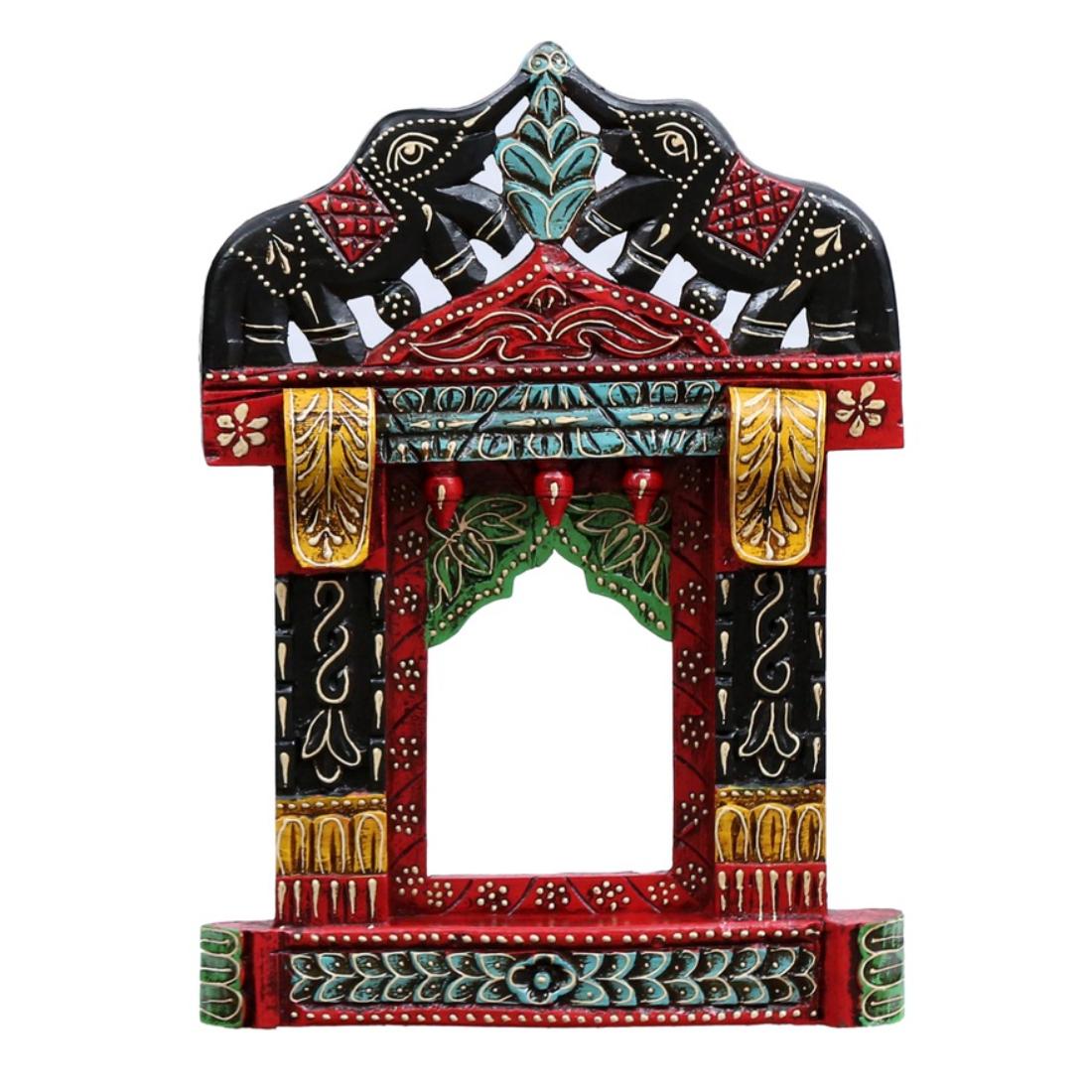 Desert Art Wooden Handpainted Multicolour Decorative Stool-image-18