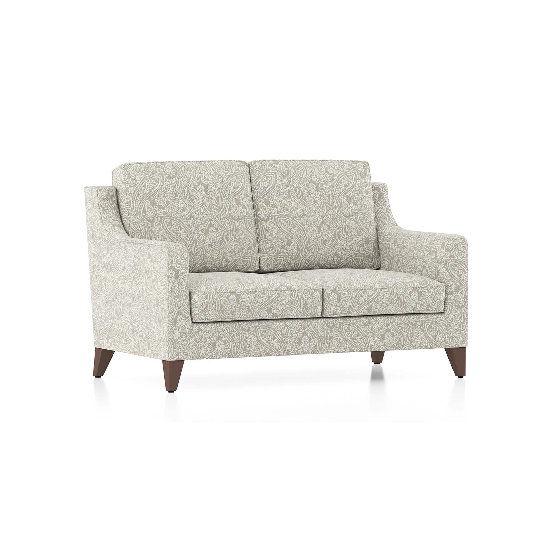 Abbey Sofa (Colour : Monochrome Paisley, Cushion : Hard, Seating Capacity : 2 Seater)