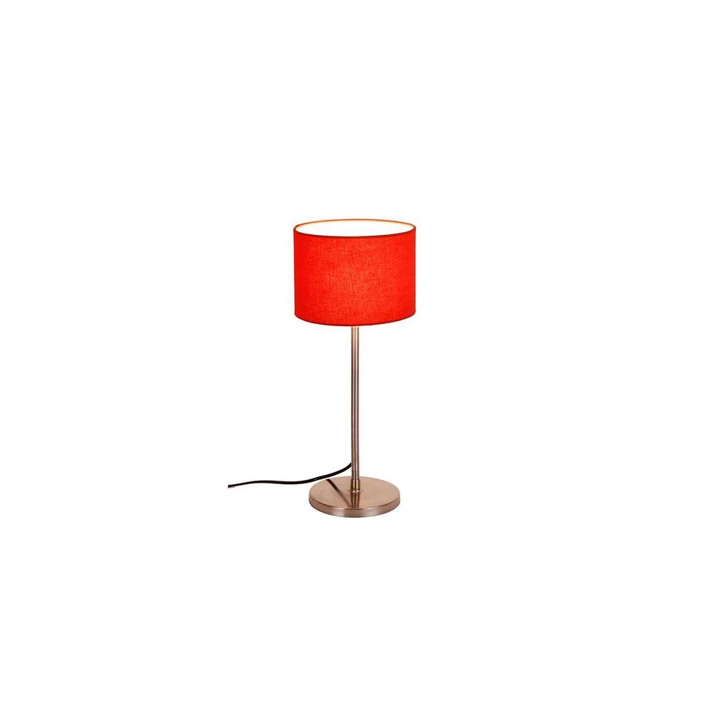 Damir Orange Fabric Shade Table Lamp with Steel Steel Base