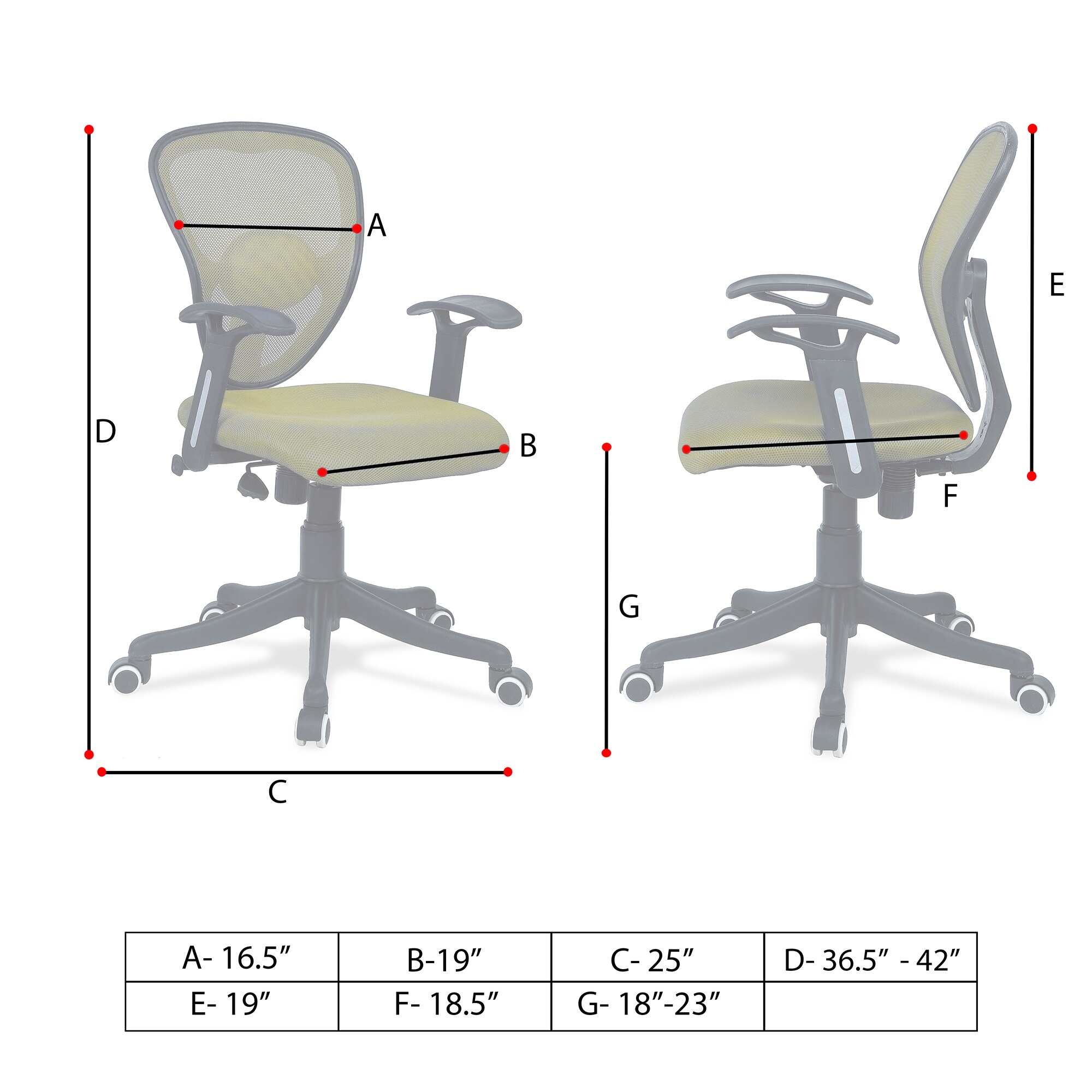 Aaeroa Low Back Ergonomic Chair in Pearl Green Colour