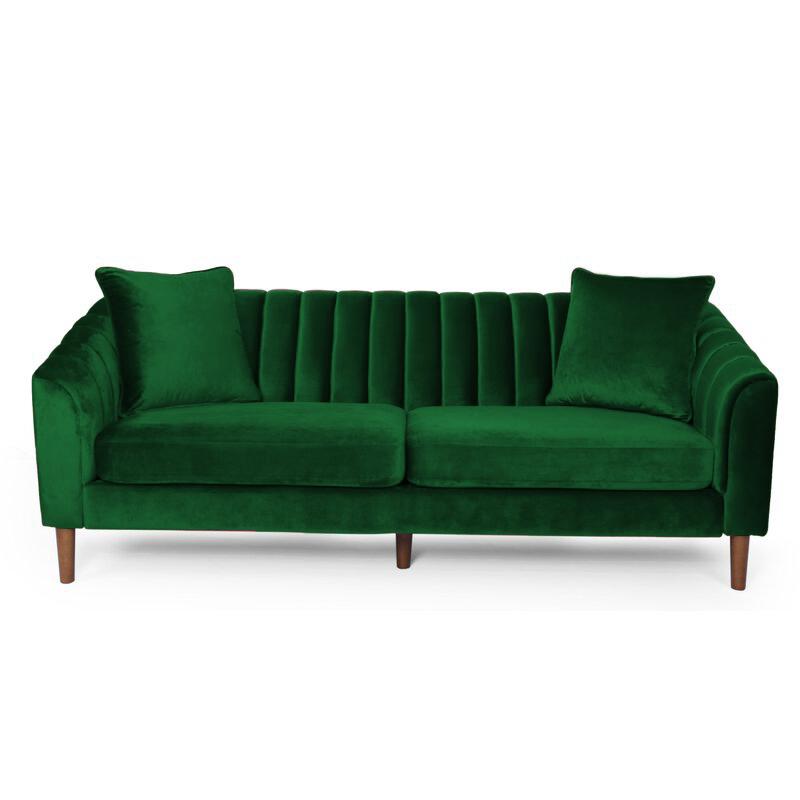Mid Century Fabric Sofa (Green)