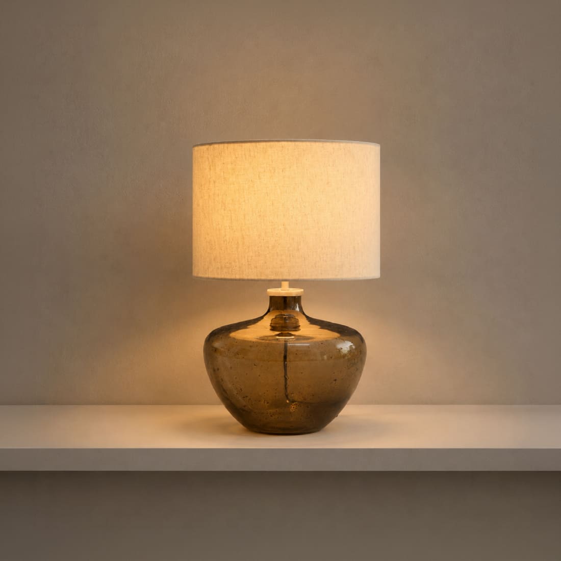 Ivy Handicrafted Table Lamp in Dark Green and White Colour - Orange Tree