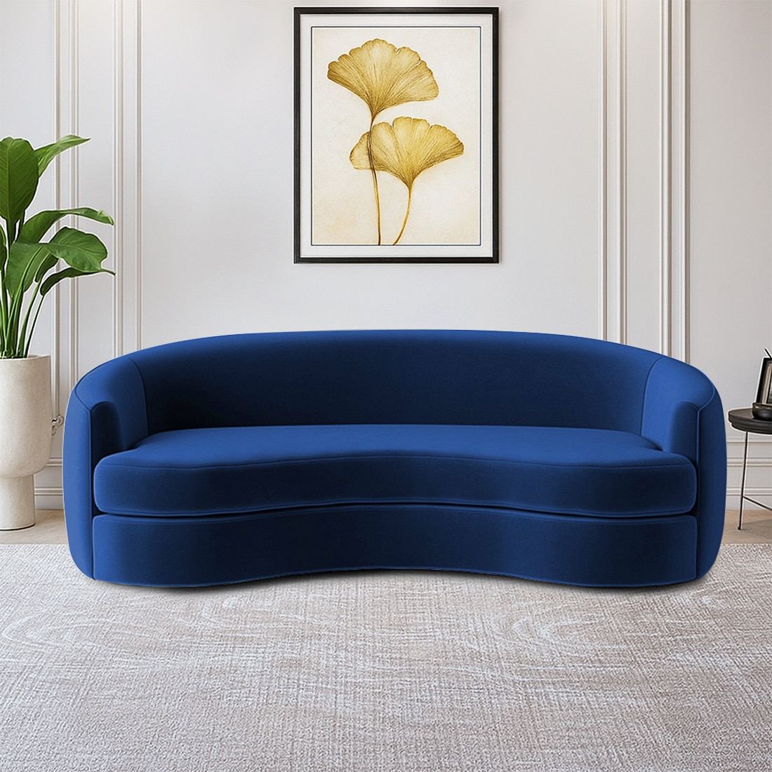 Storn Velvet 3 Seater Sofa in Navy Blue Colour