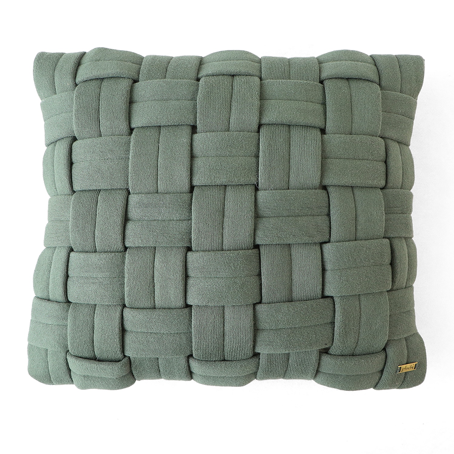Basket Knit Honey Dew Cushion Cover  16X16 Inches - Pluchi