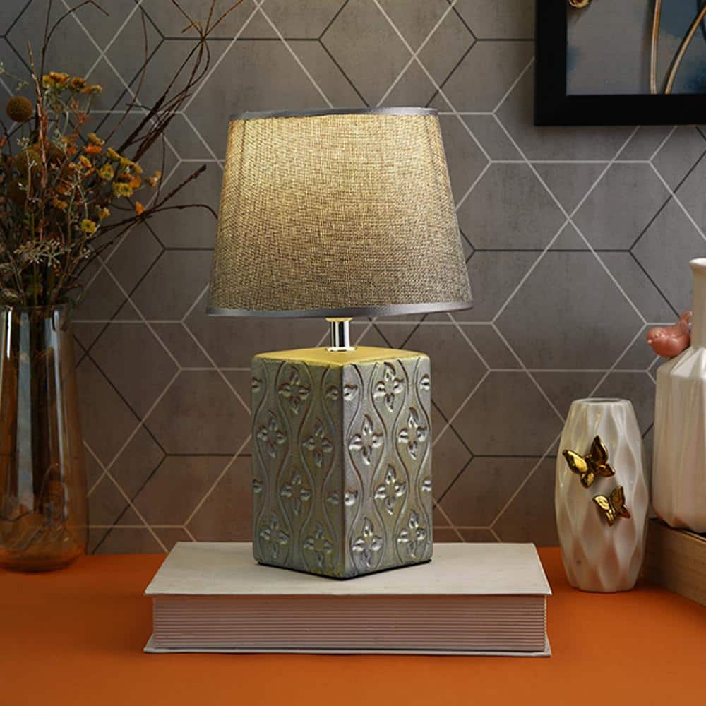 Grey Rectangular Base Table Lamp