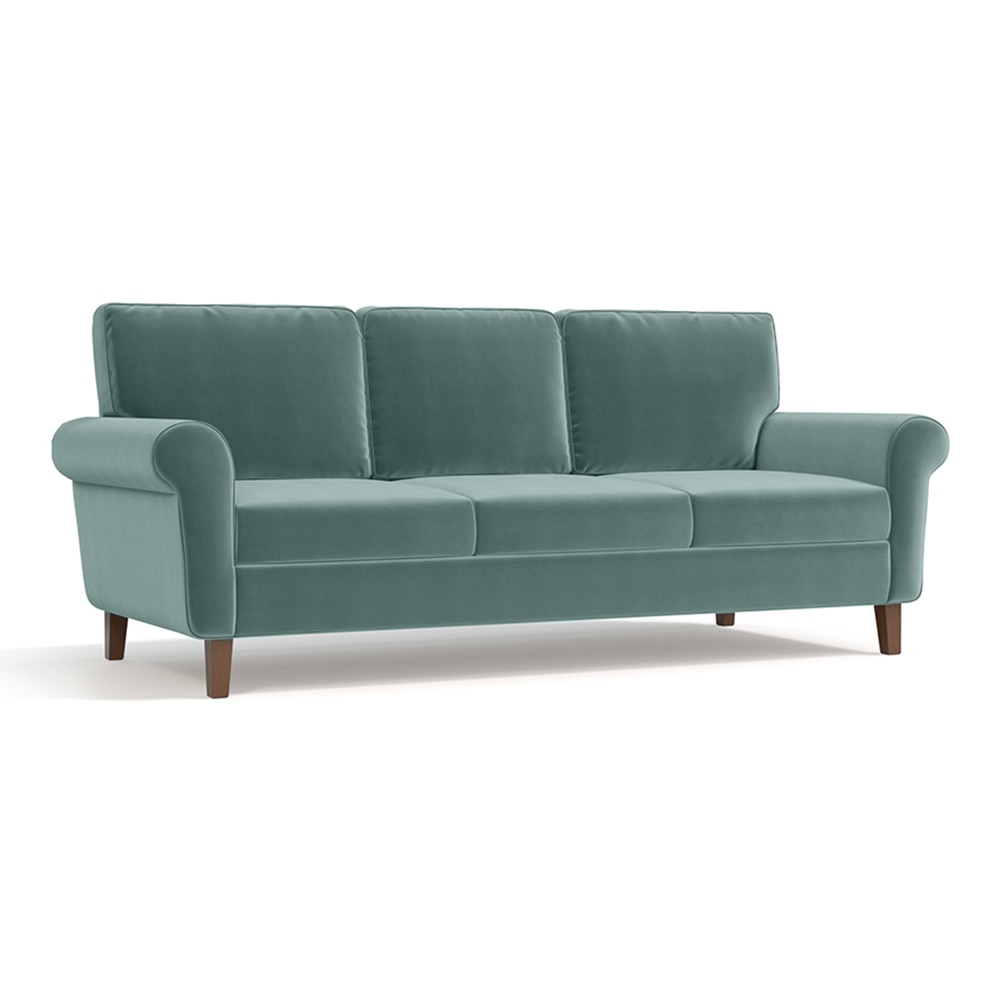 Oxford Sofa (Colour : Dusty Turquoise Velvet, Cushion : Soft, Seater : 3+2+1)