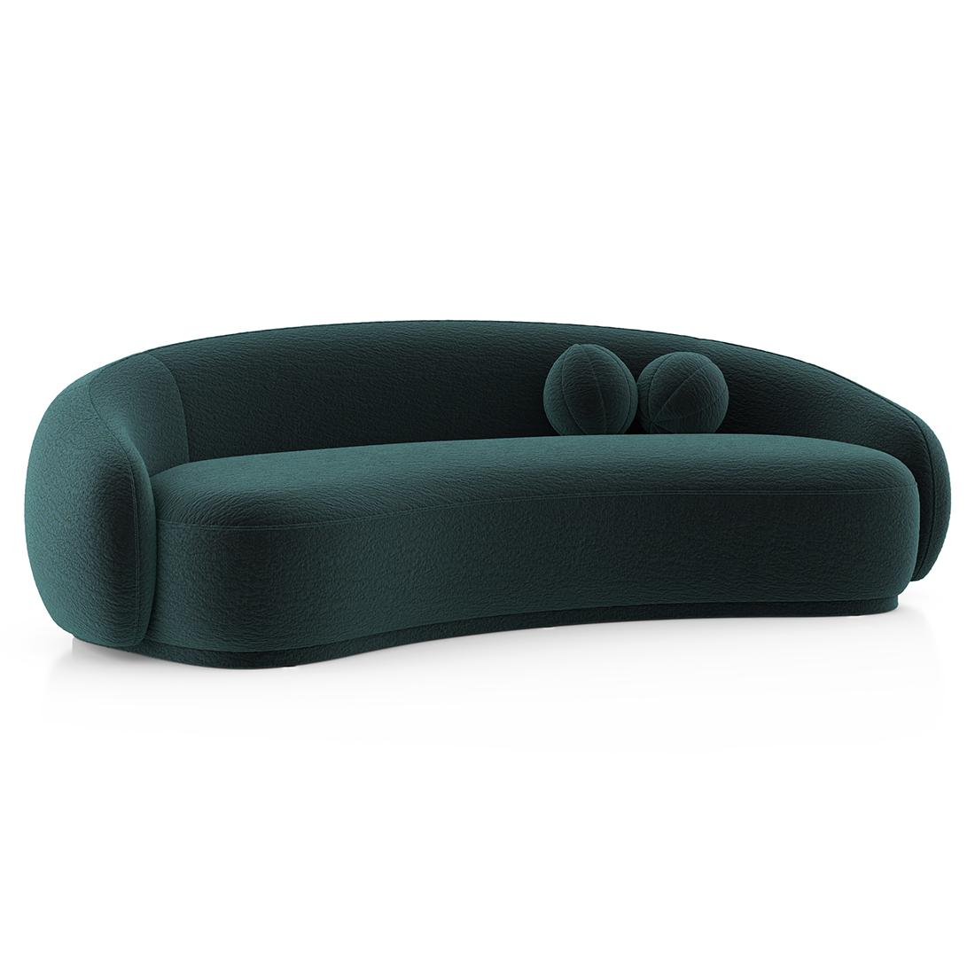 Mia 3 Seater Fabric Sofa In Deep Forest Green
