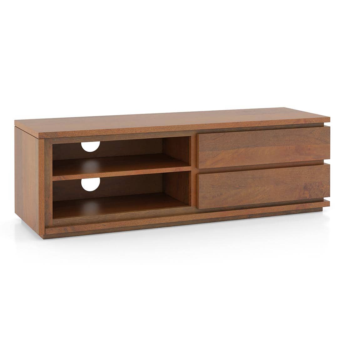 Vector Solid Wood TV Unit in Amber Walnut Finish