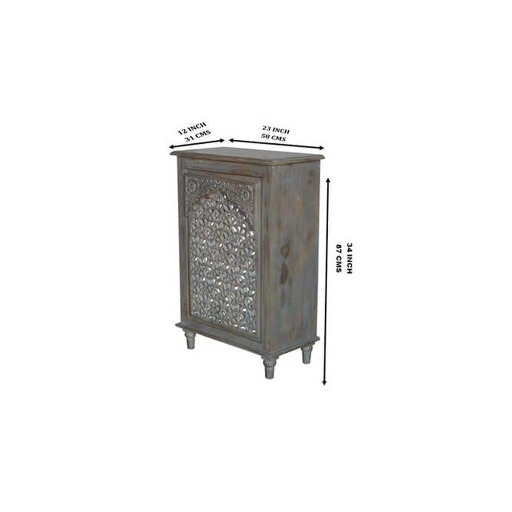 Rolano Solid Wood Carving Bedside Table