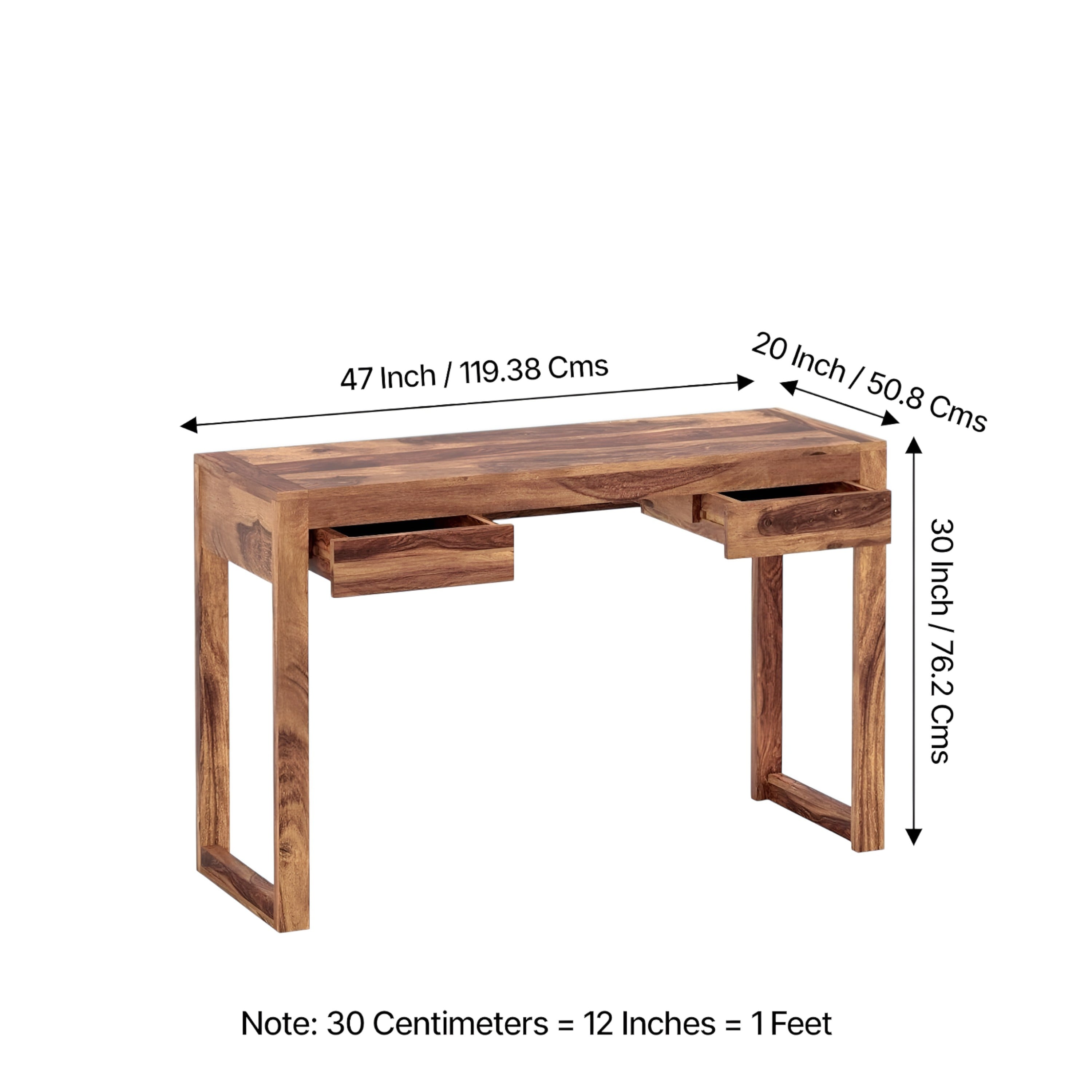 Zaria Sheesham Wood Study Computer Table In Natural Teak Finish
