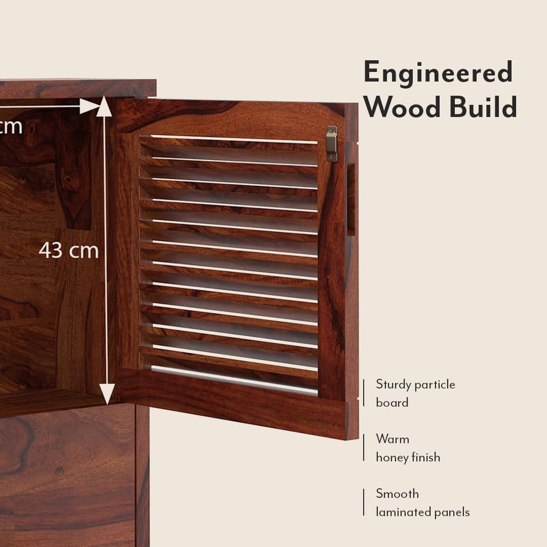 Cambry Queen Size Box Storage Bed With Headboard Storage In Honey Finish