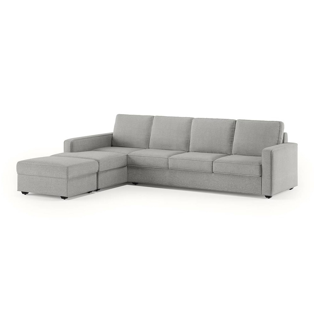 Apollo Sofa (Colour : Vapour Grey, Cushion : Soft, Back Type : Regular, Seating Capacity : Left Aligned 3 Seater + Left Aligned Chaise)