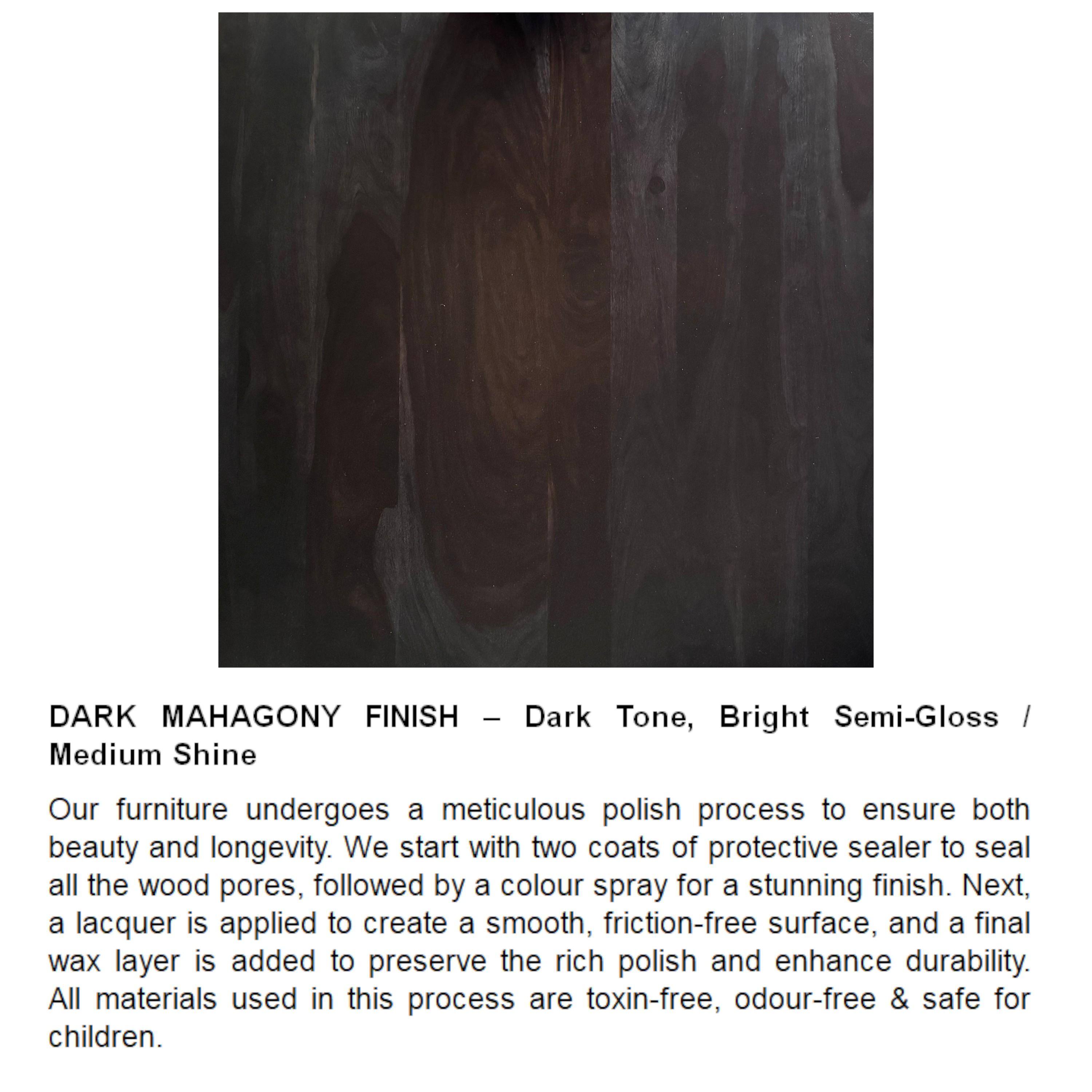 Darcy Sheesham Wood Contemporary Rectangle Set Of 2 Tea Table  Side Tables In Dark Mahagony Finish