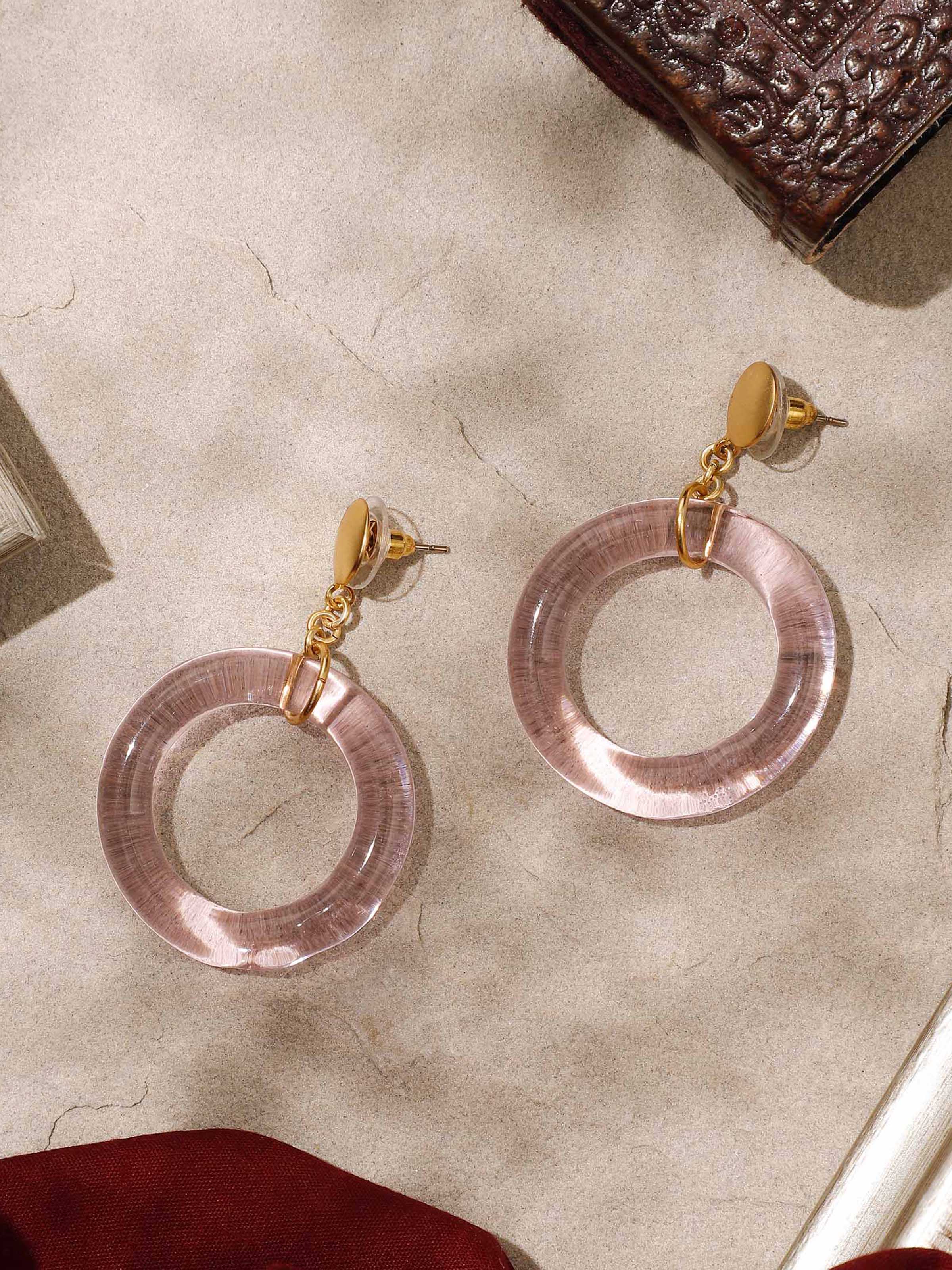 Silver Flame Glass Drop Earrings