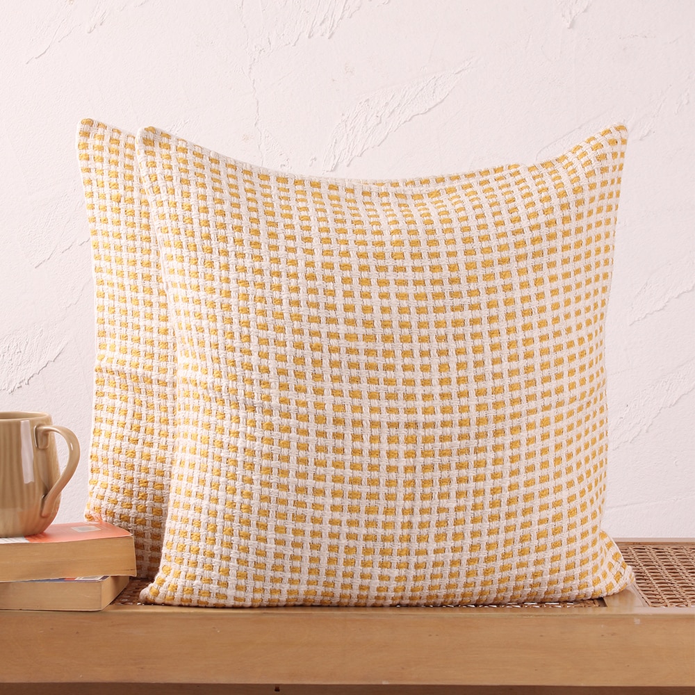 Girnar Set Of 2 Cushion Covers With Yellow Colour