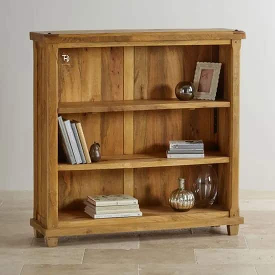 Devi Solid Wood Open Bookshelf in Mango Natural