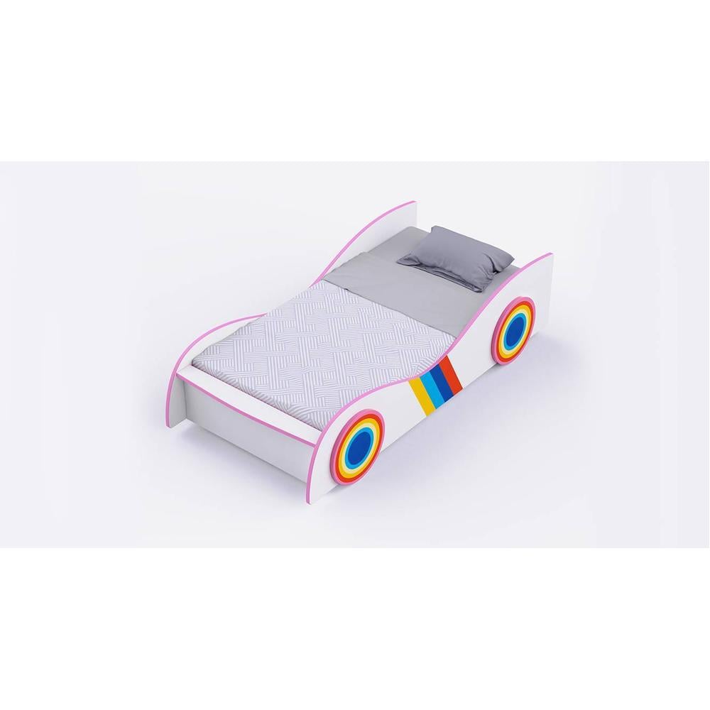 Jelly Engineered Wood Open Storage Bed in White Colour