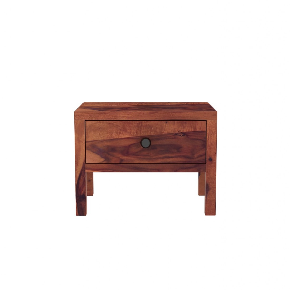 Rama Solid Wood Bedside Table in Teak Finish