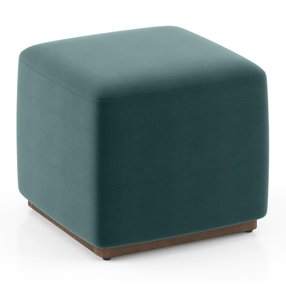 Tetra Square Solid Wood Coffee Table With Seats In Danish Walnut Finish In Multicolour Fabric