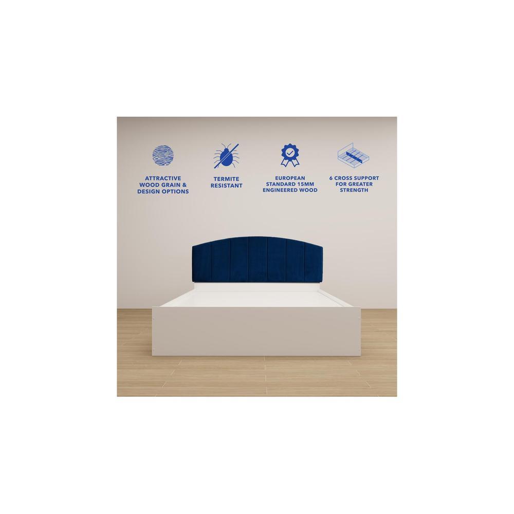 Satya Engineered Wood Queen Size Bed In White Finish