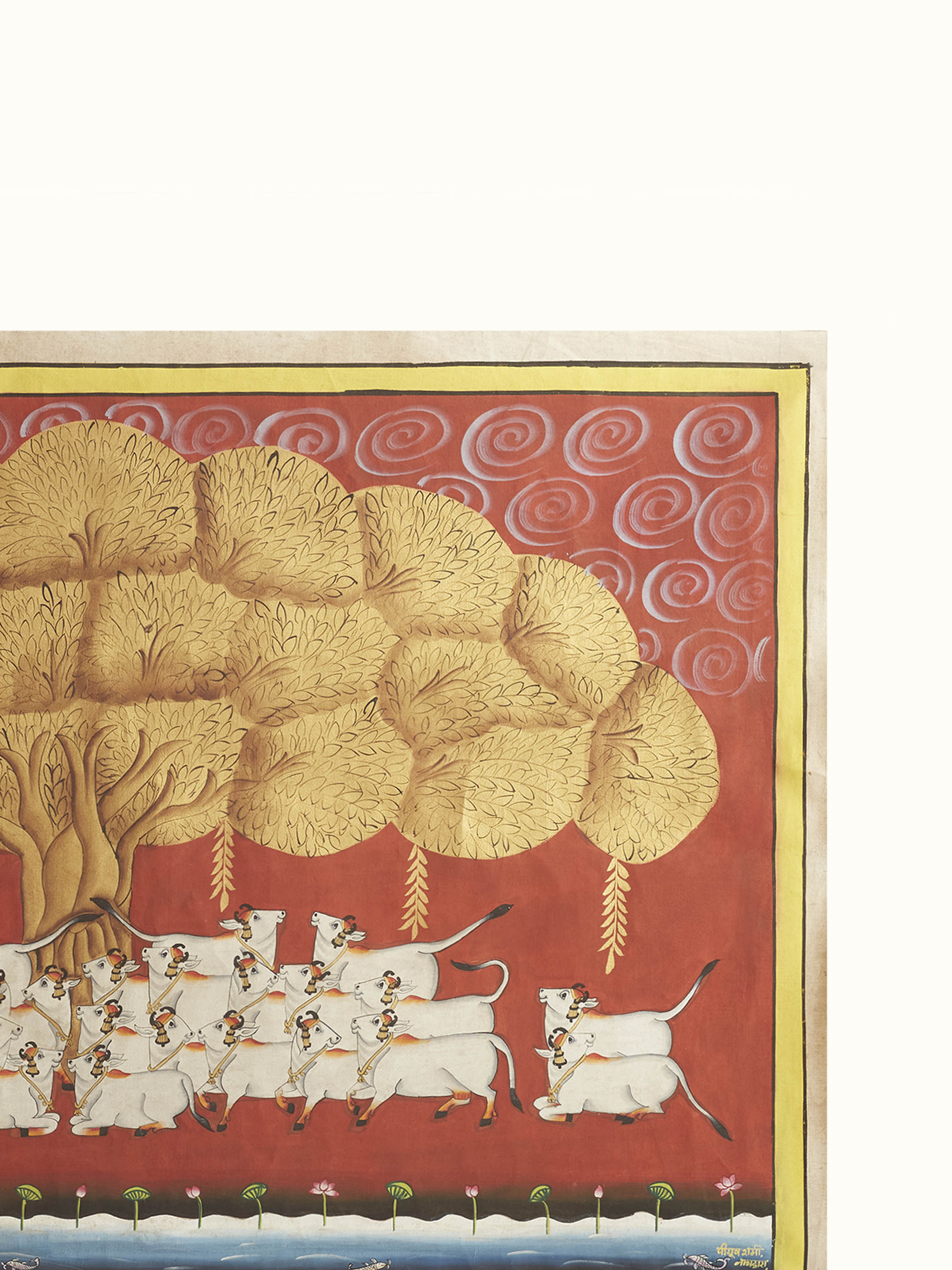 Tree Cow Pichwai Painting