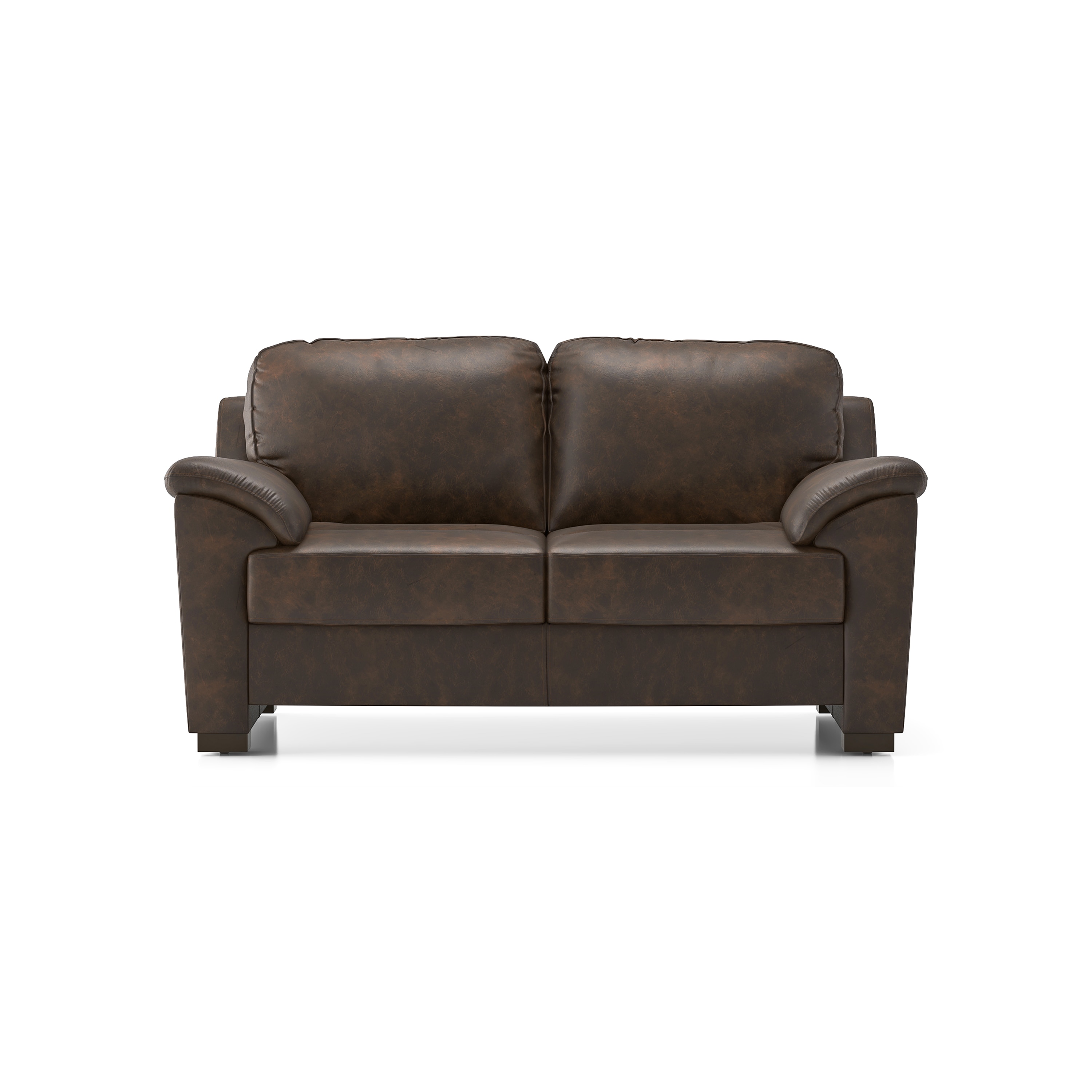 Farina 2 Seater Luxury Italian Leather Sofa In French Roast
