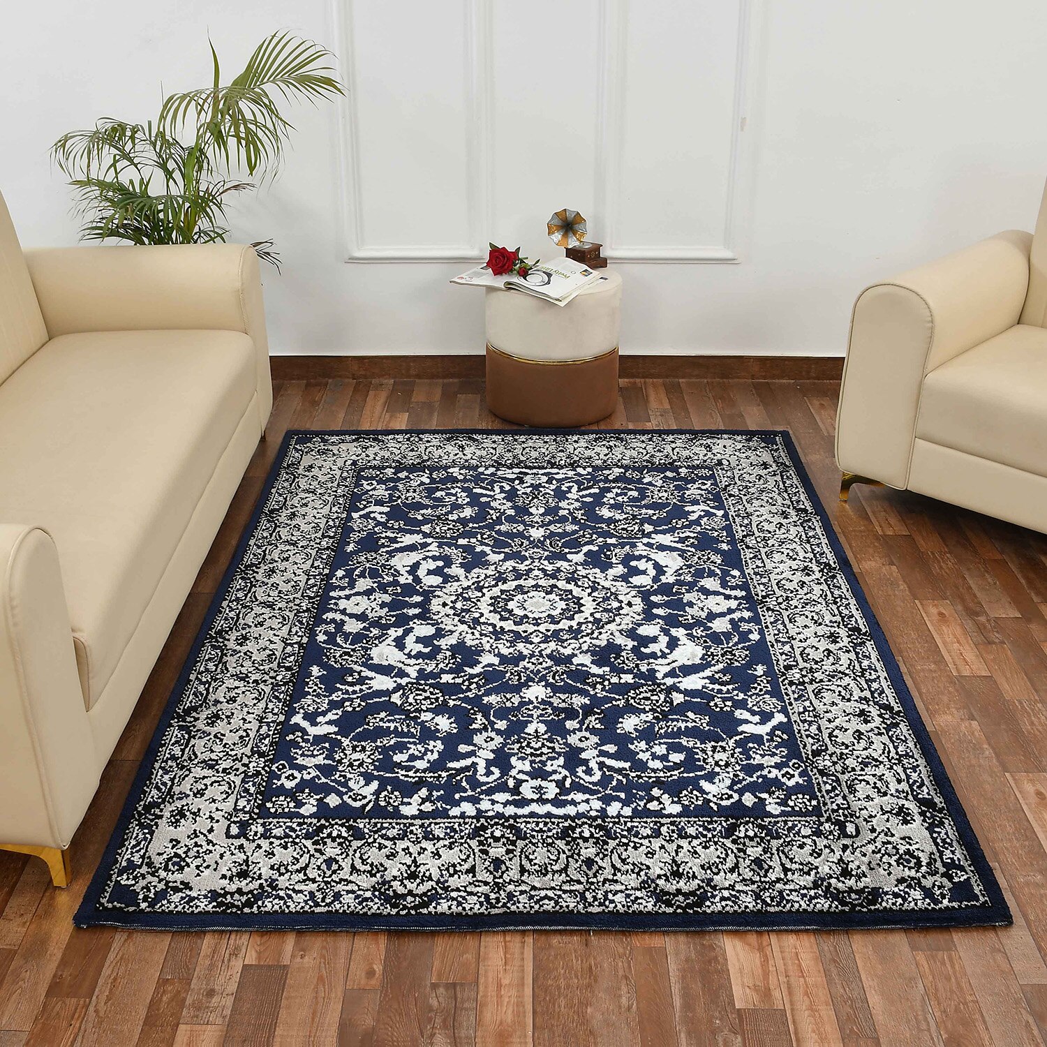 Multicolor Traditional Machine Made Polyester 4 X 6 Feet Carpet