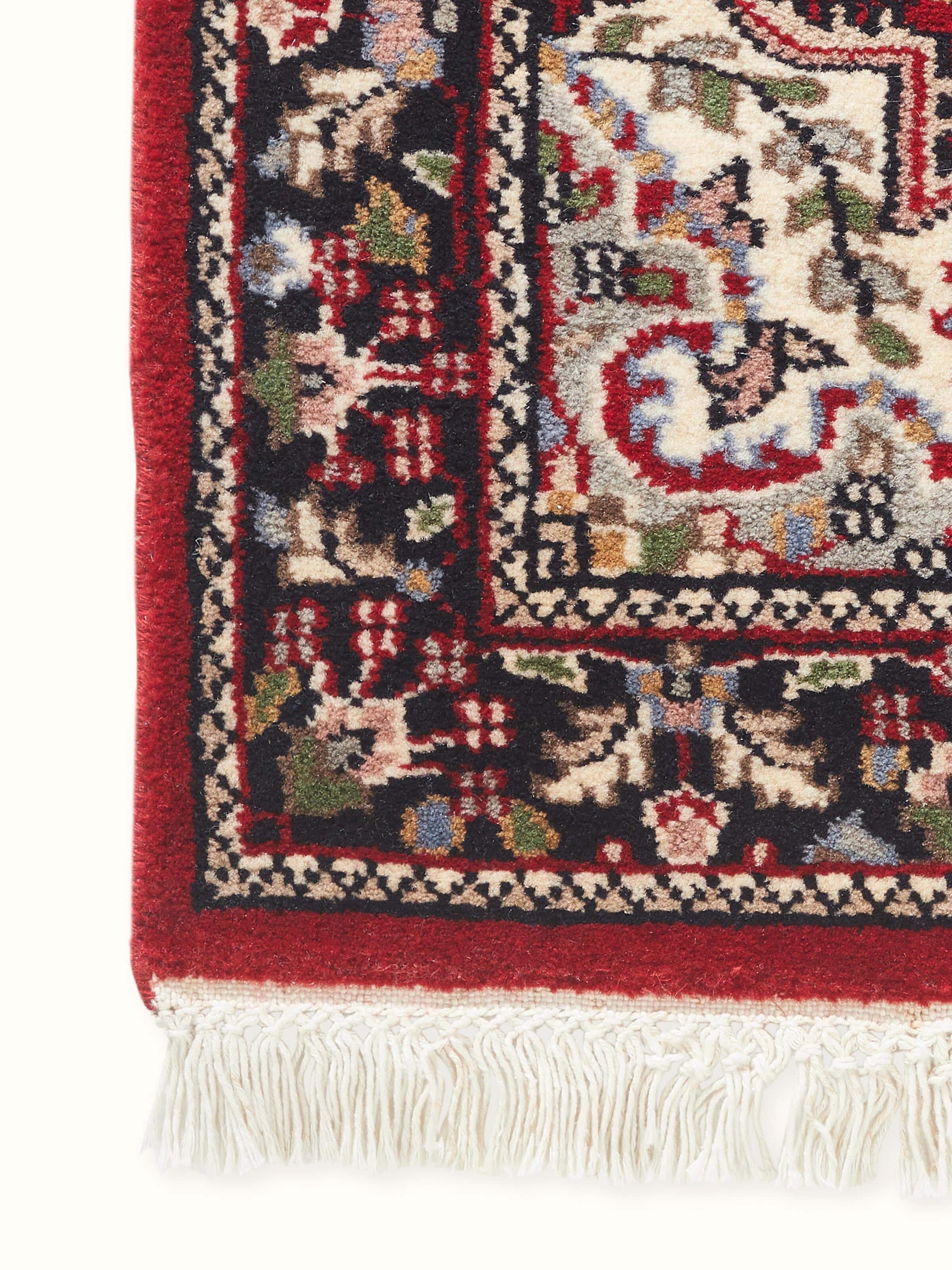 Traditional Persian Red Gwalior Wool Hand-Knotted Runner