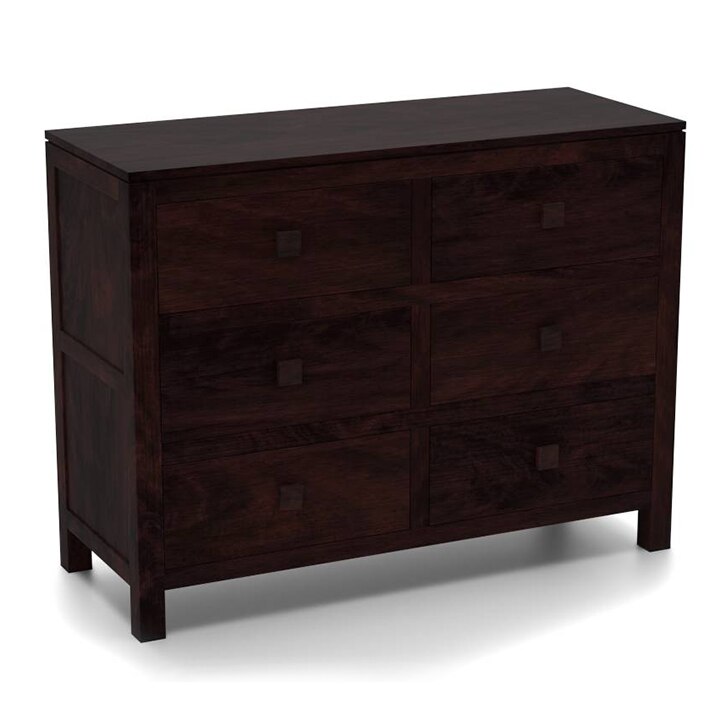 Magellan Solid Wood Chest of 6 Drawers in Mahogany Finish