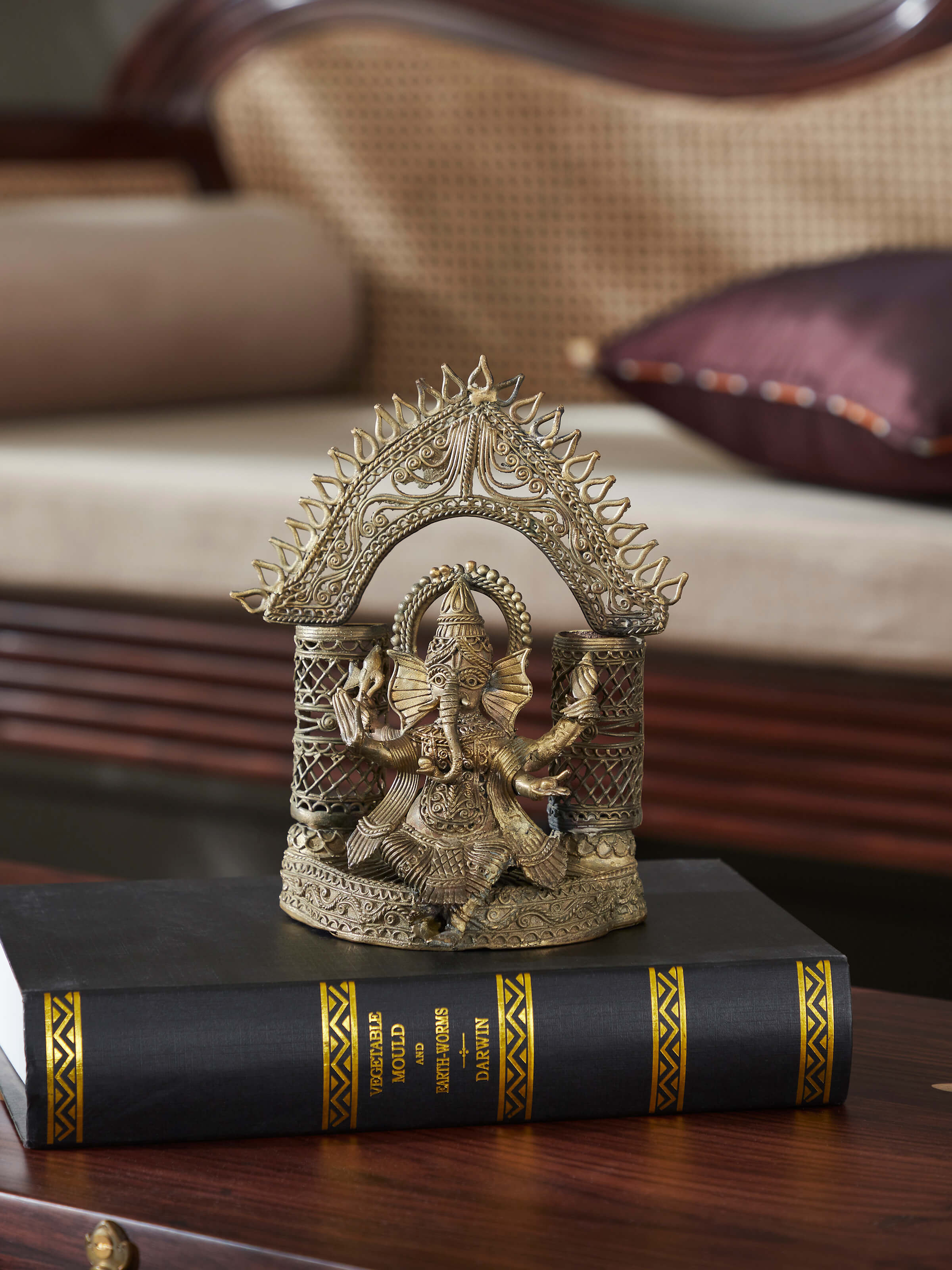 Lifestyle view of Dhokra Brass Ganesha Idol
