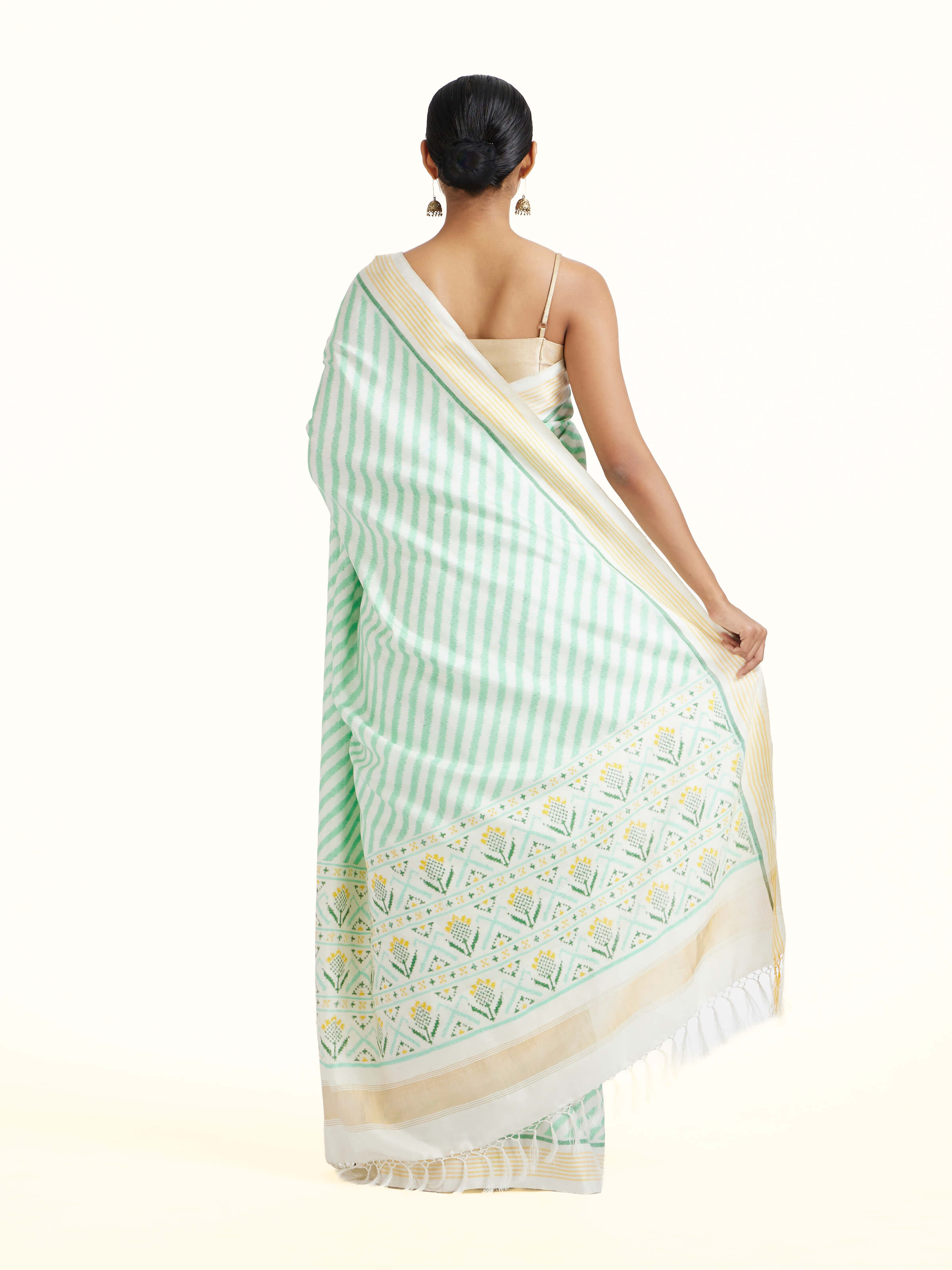 Back view of the Blue Patan Patola Saree