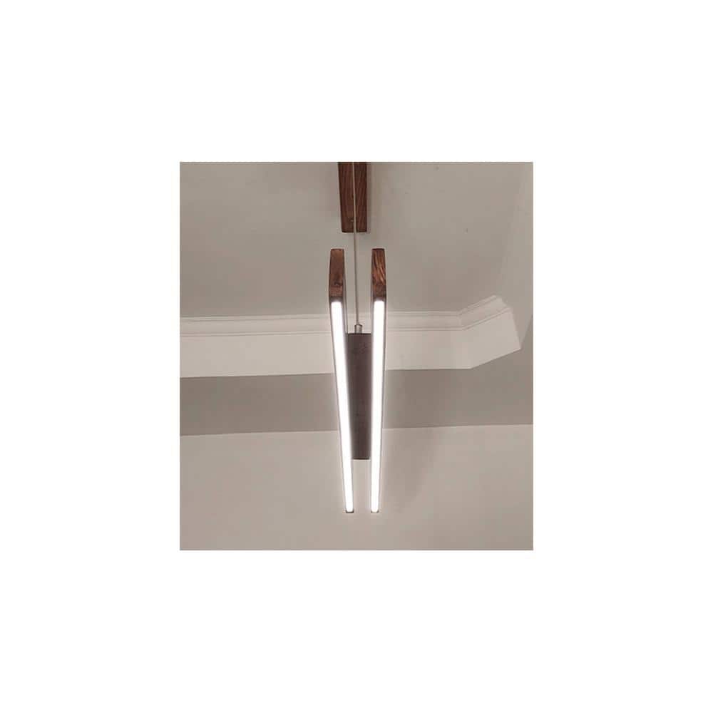 Slimline 36 Duo Brown Solid Wood Cluster Hanging Light