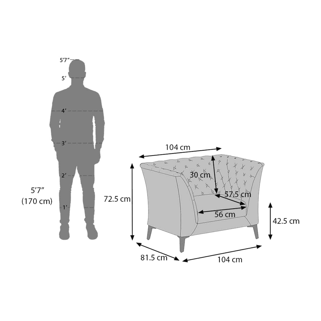 Weston 1 Seater Leather Sofa in Camel Colour