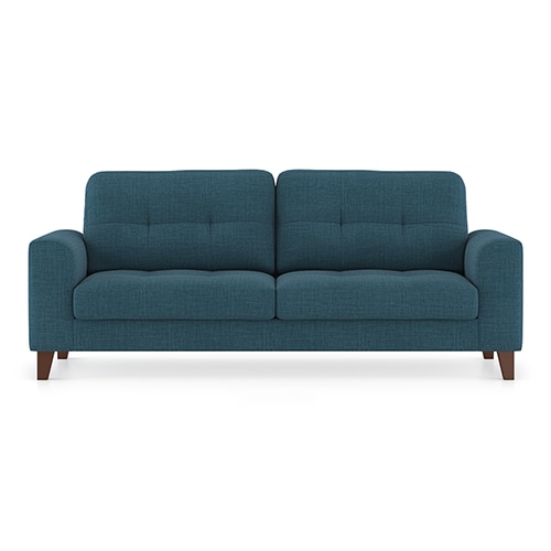 Verona Luxe 3 Seater Fabric Sofa in Colonial Blue Colour - Urban Ladder