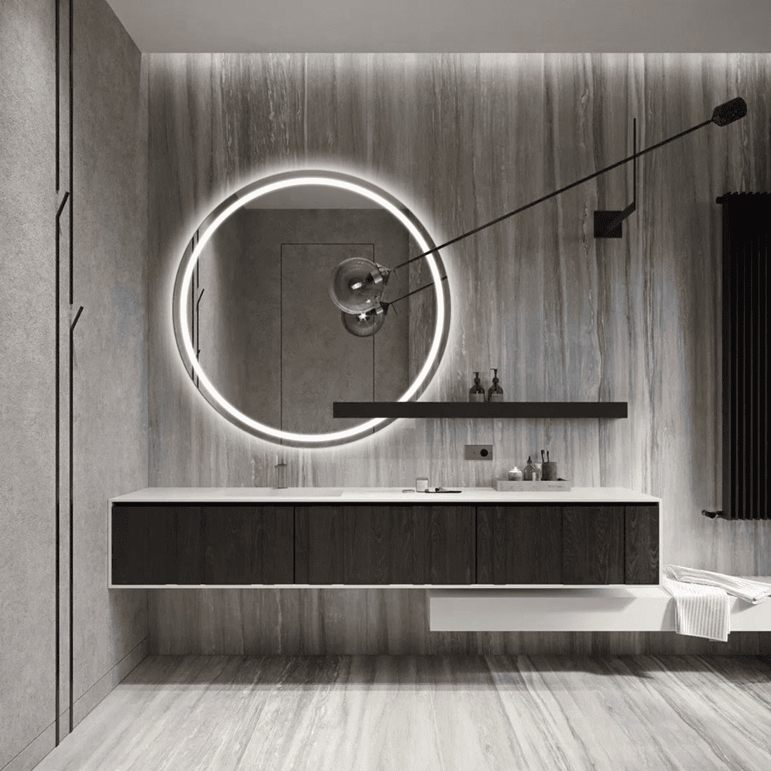 Round LED  Mirror with Lights Dimmable Vanity Mirror