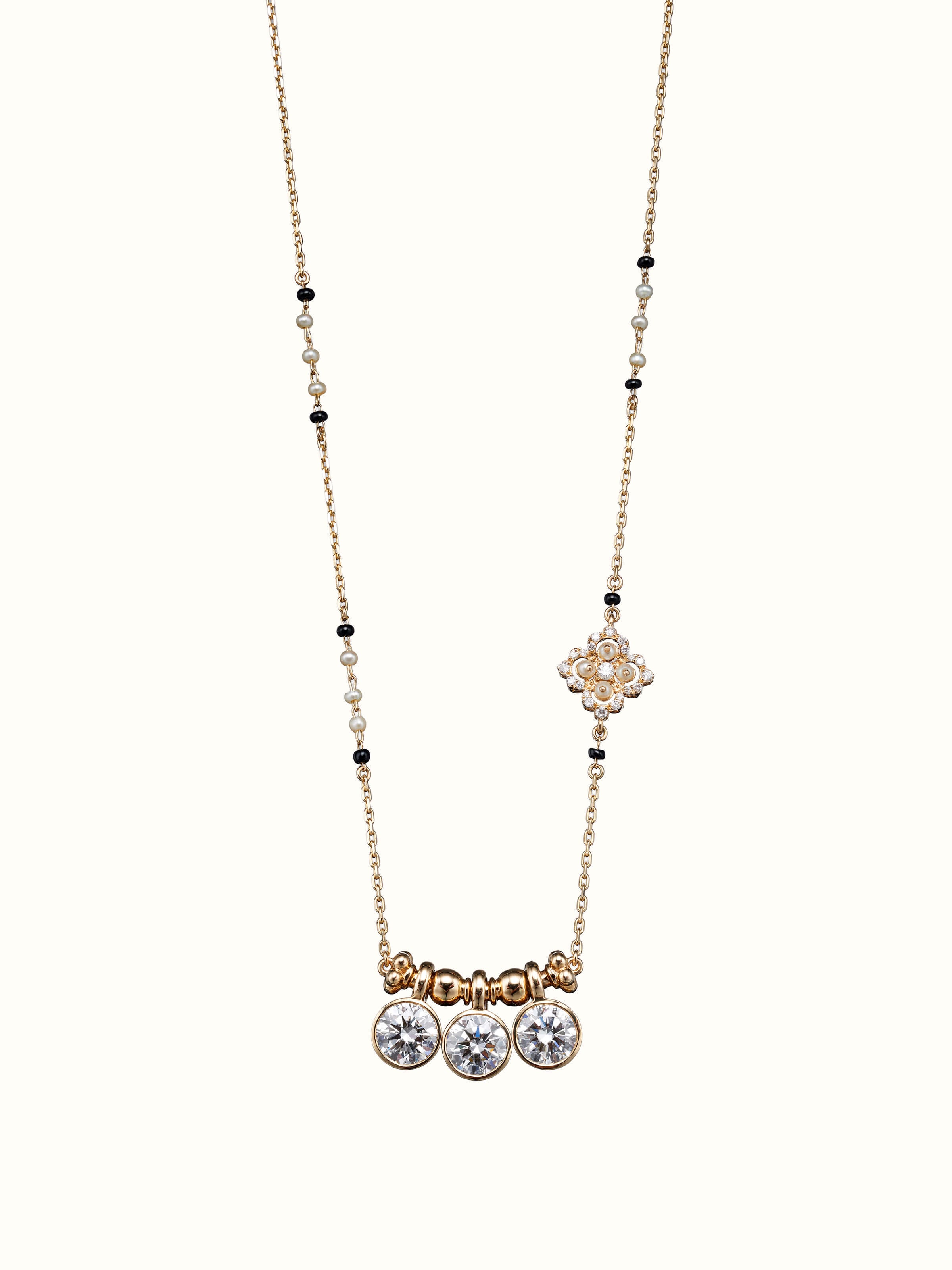 Open Setting 14 karat Gold Mangalsutra